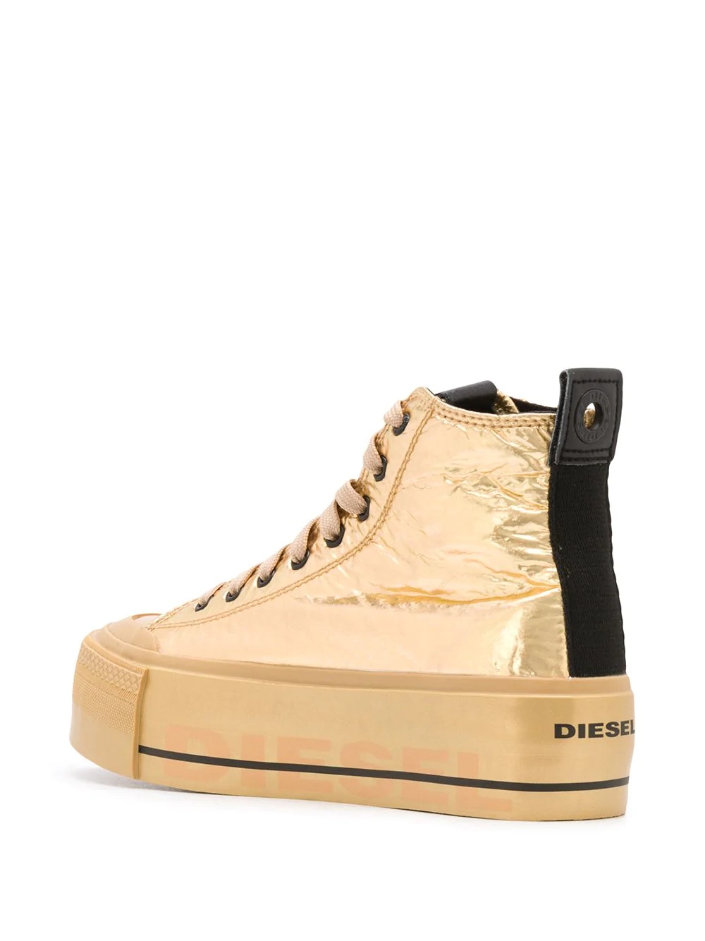 platform metallic sheen sneakers - 3