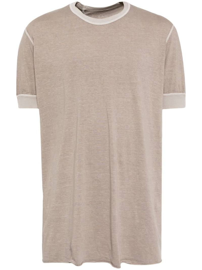 raw-cut hem cotton T-shirt 1