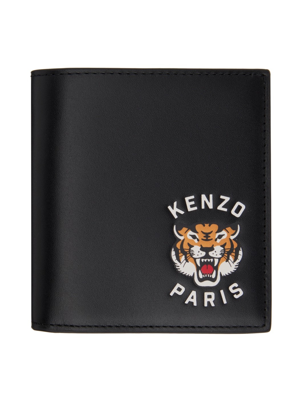 Black Kenzo Paris Mini Varsity Leather Wallet - 1