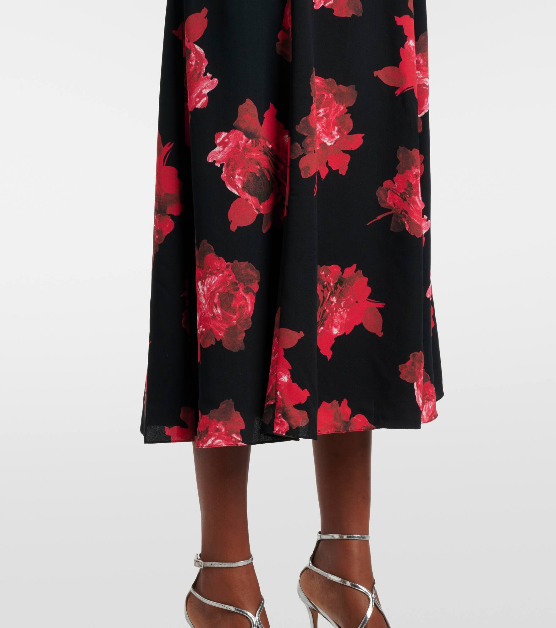Floral crêpe midi dress - 5