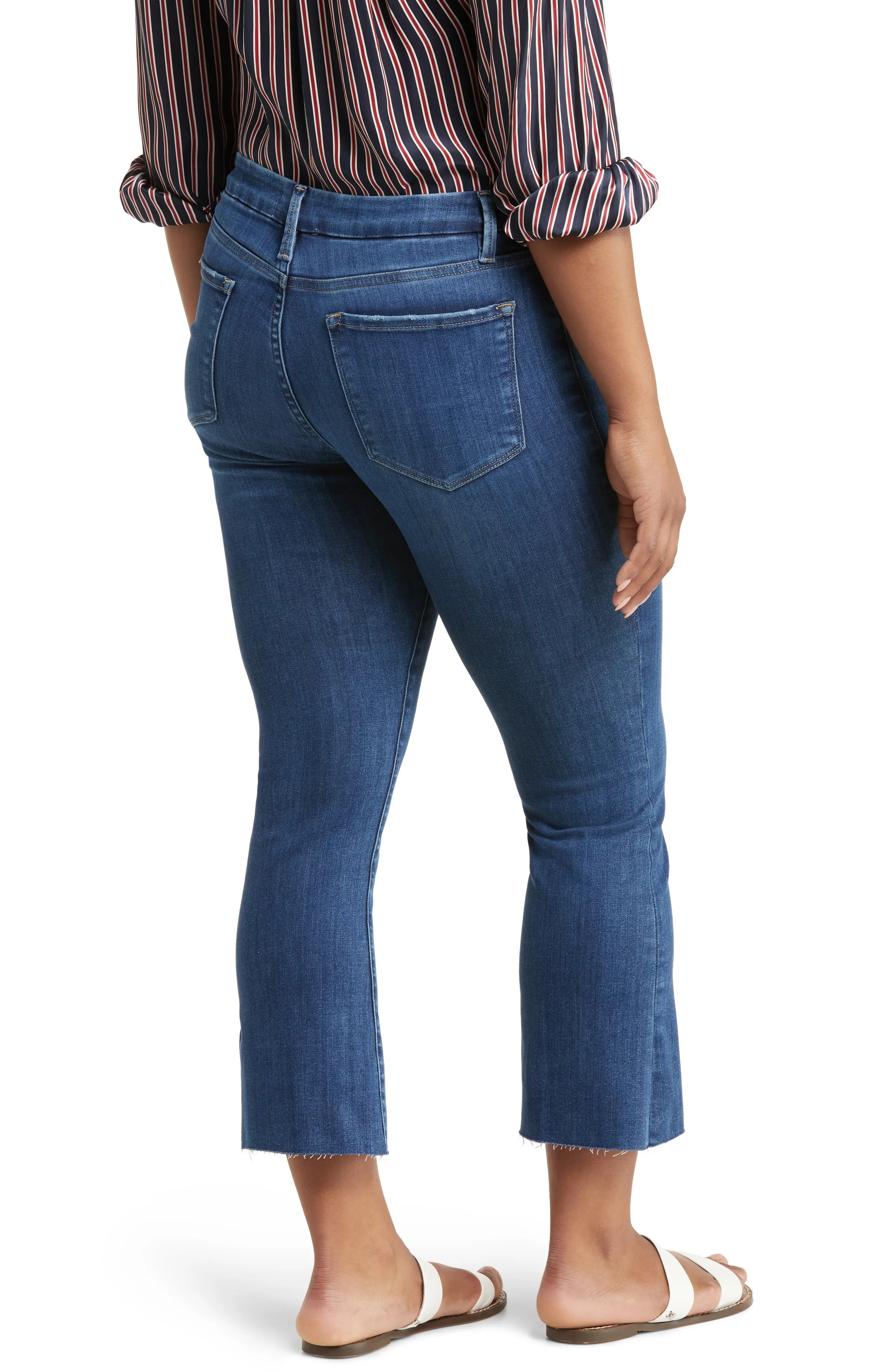 Le Crop Mini Bootcut Raw Hem Jeans - 8