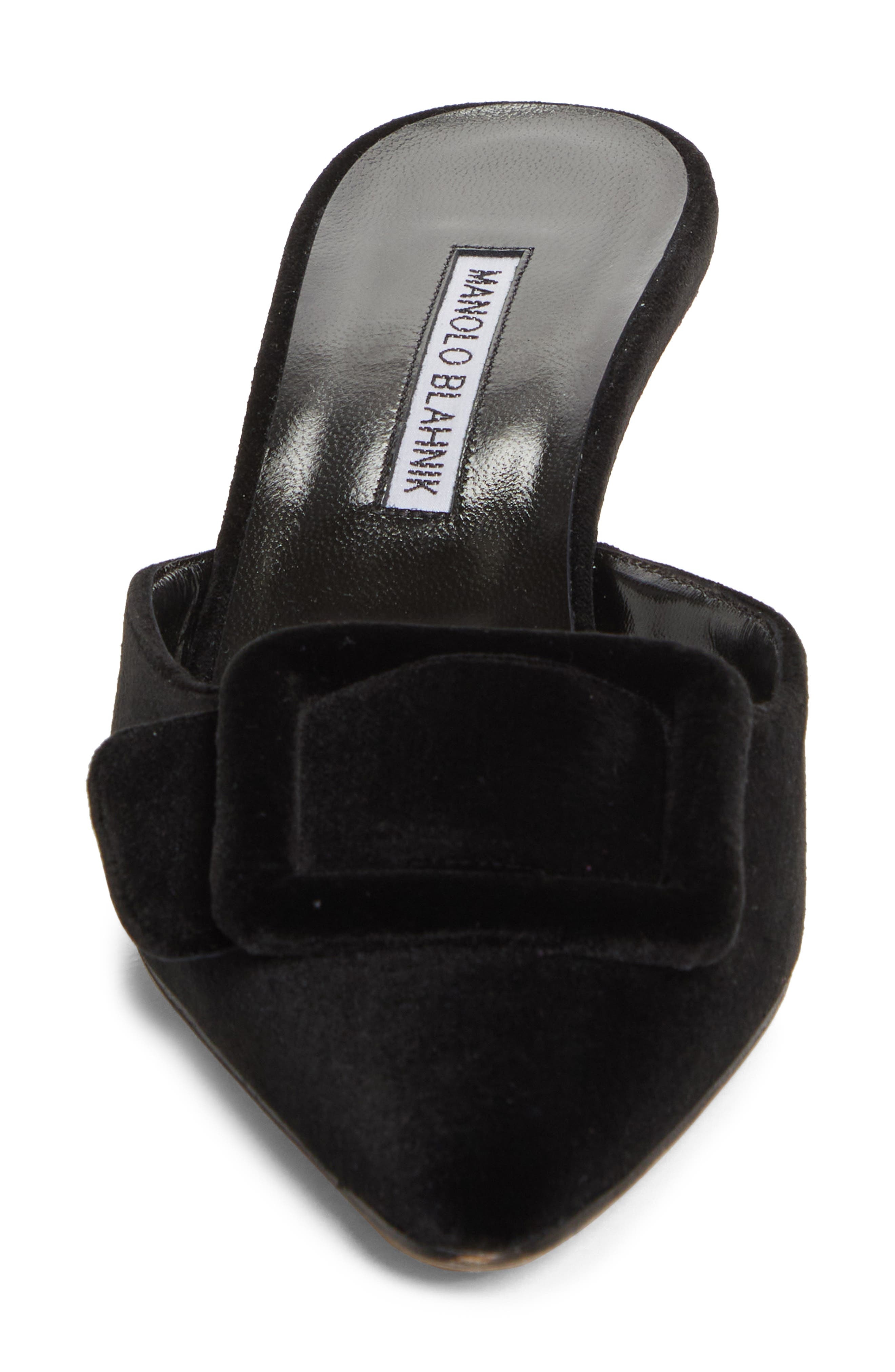 Manolo Blahnik Maysale Buckle Pointed Toe Mule in Black at Nordstrom - 4