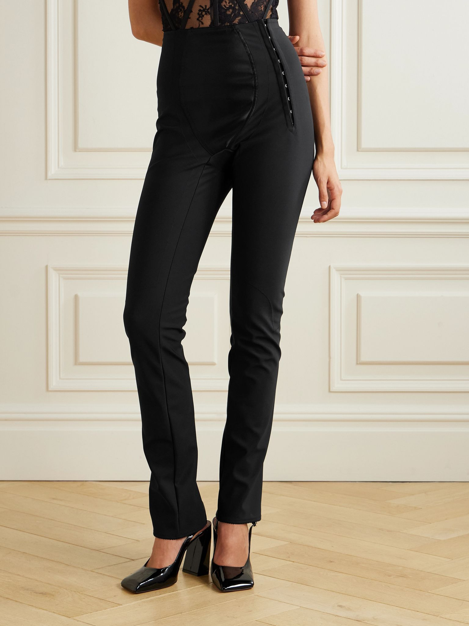 Shell-paneled jersey leggings Black - 3