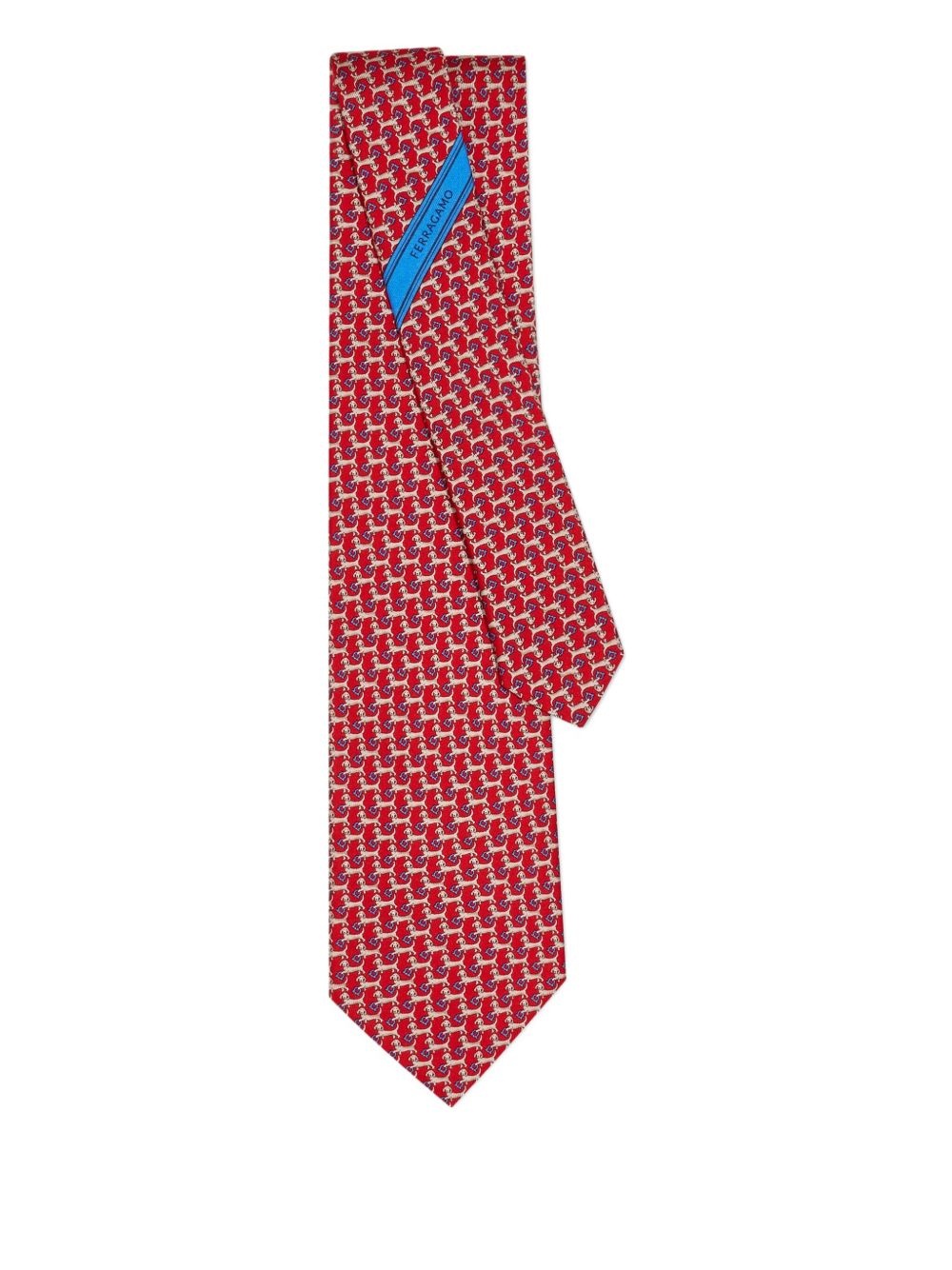 dachshund-print silk tie - 2