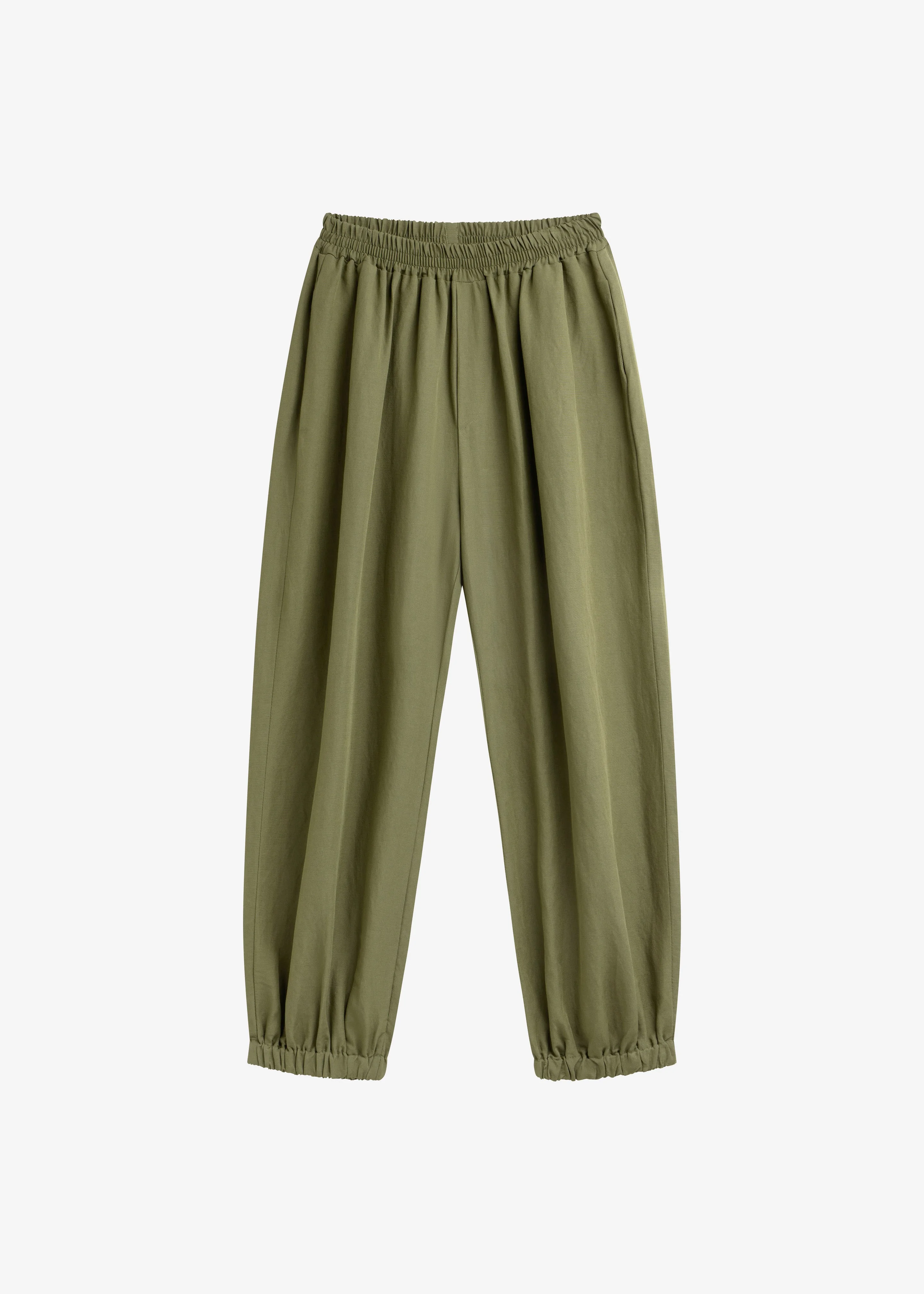 Morat Linen Balloon Pants - Olive - 1