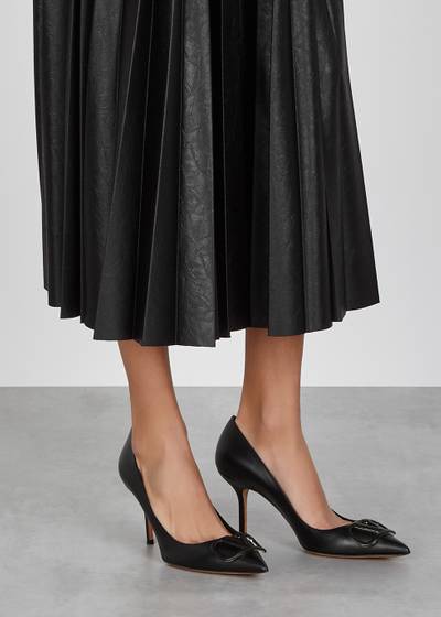 Valentino Valentino Garavani VLogo 80 black leather pumps outlook