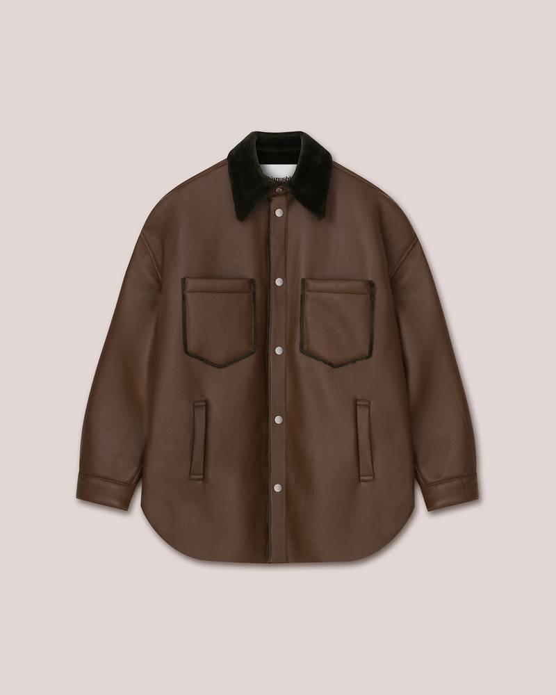 MATHIS - Long sleeve overshirt - Dark khaki 1