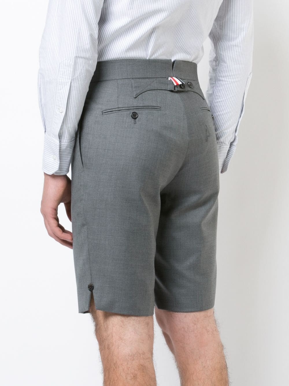 Classic Backstrap Short In Medium Grey Super 120's Twill - 4