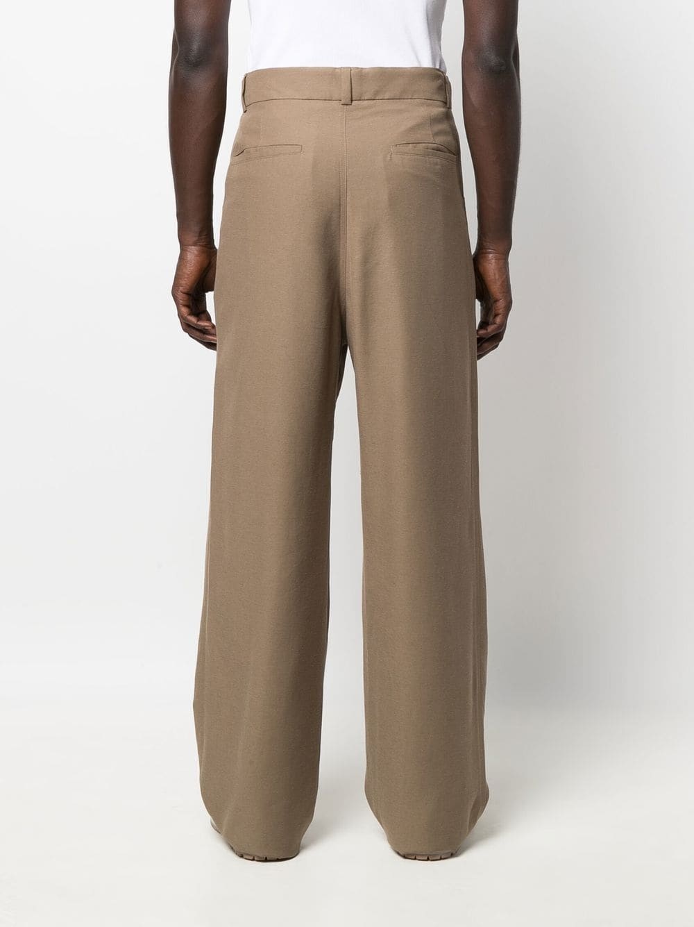 drawcord-waist wide-leg trousers - 4