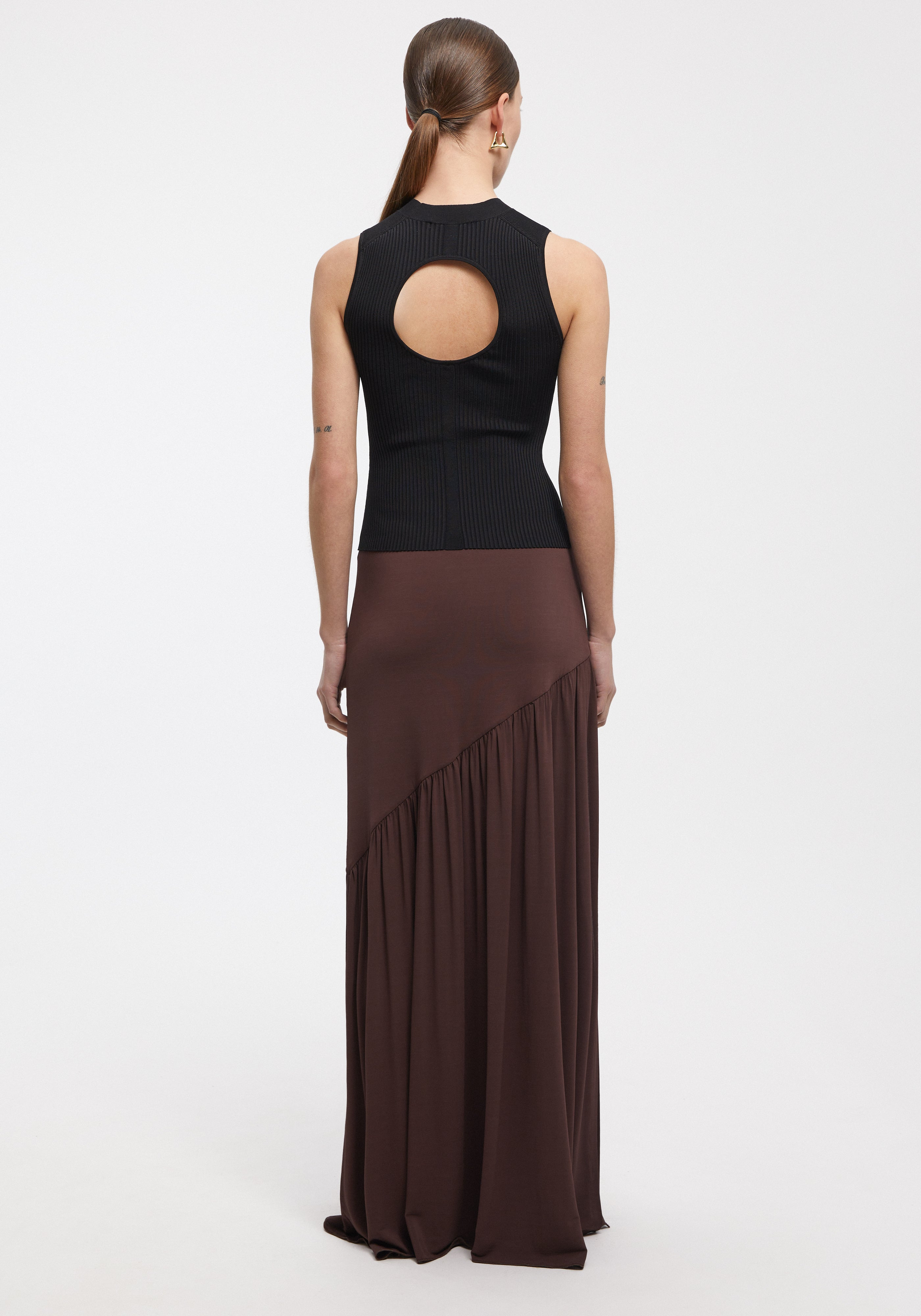 ORCHARD
Ruched jersey maxi skirt - 4