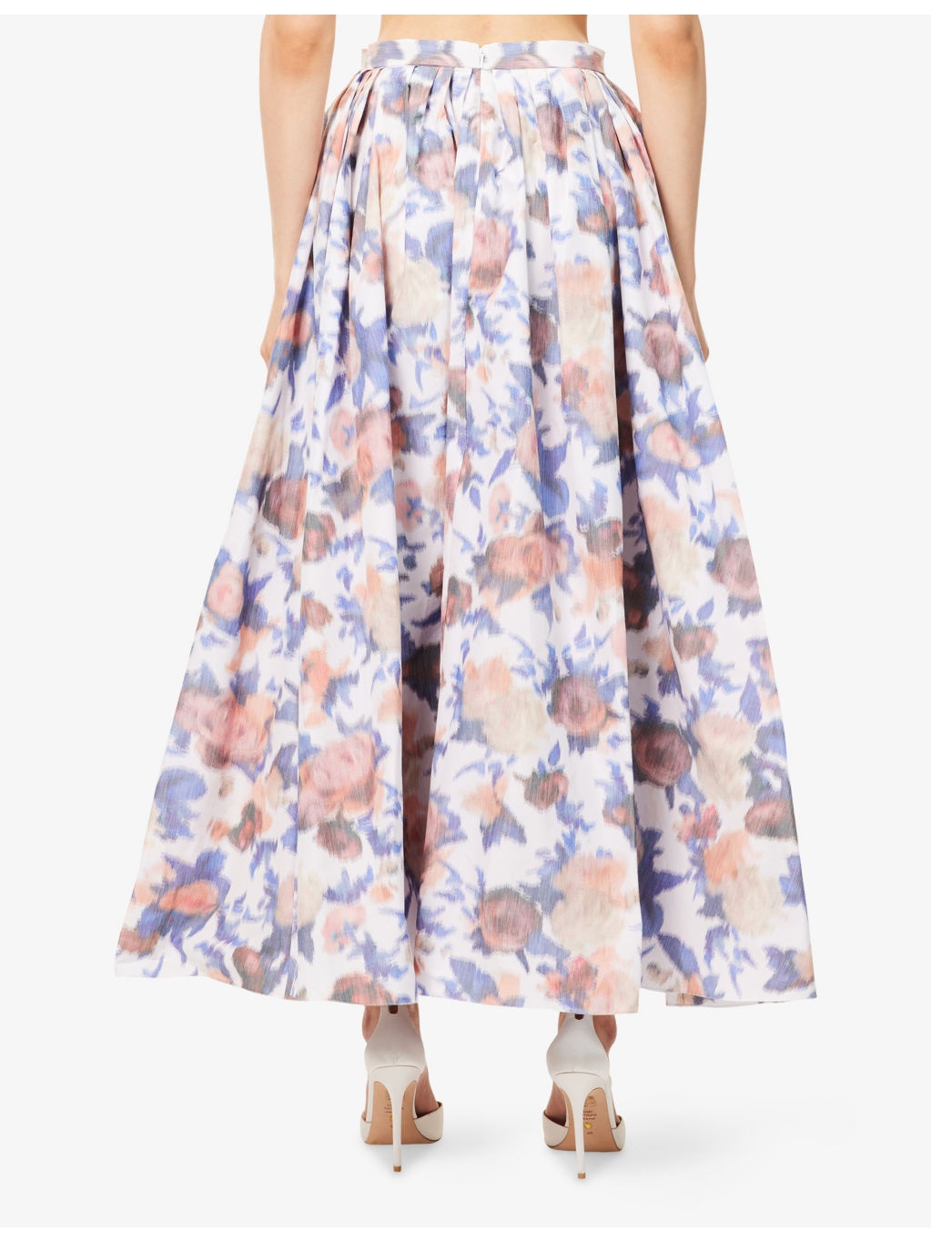 Floral Flared Cotton-Blend Midi Skirt - 4
