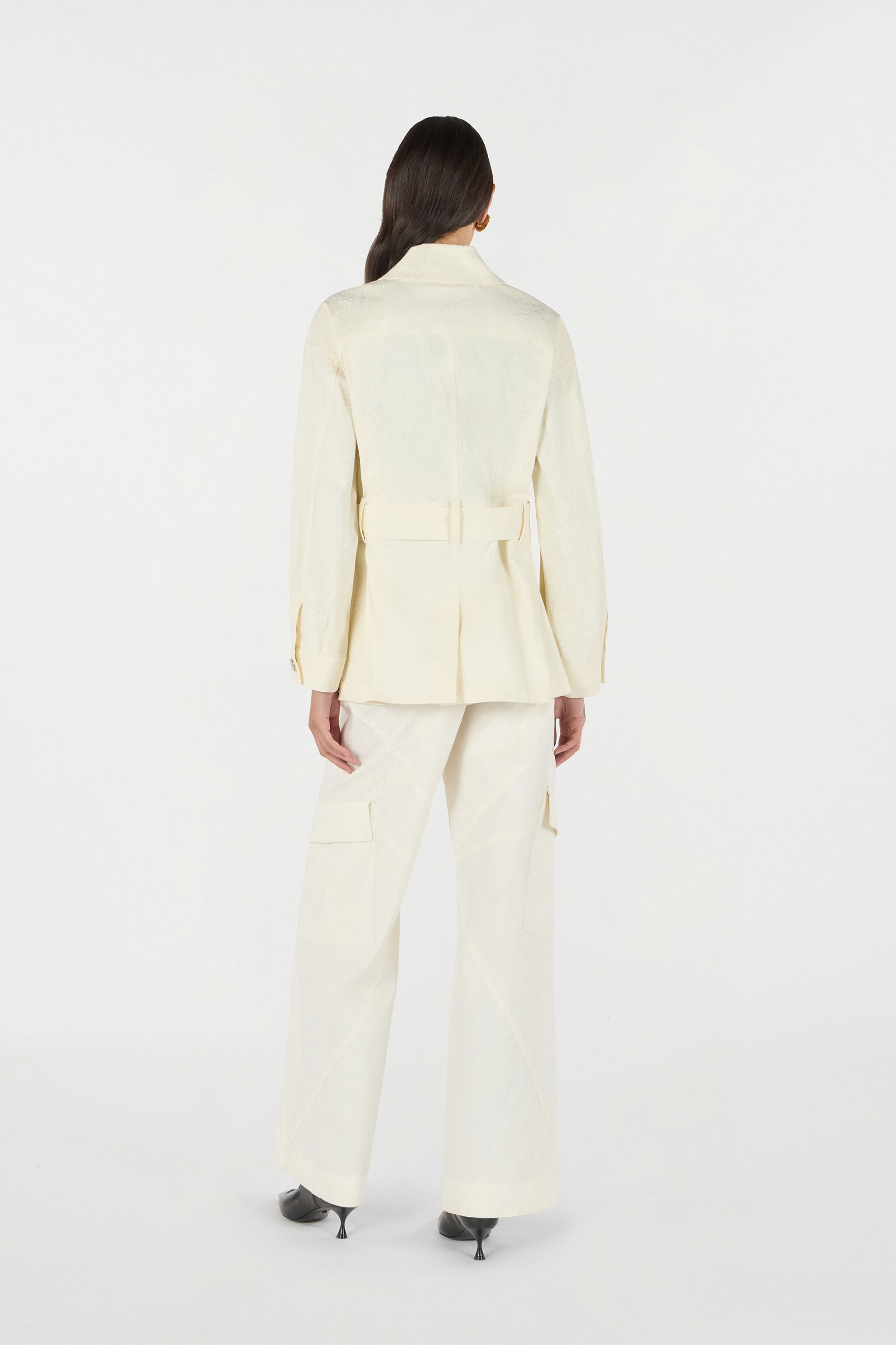 Jacket With belt And Python Pattern - 4