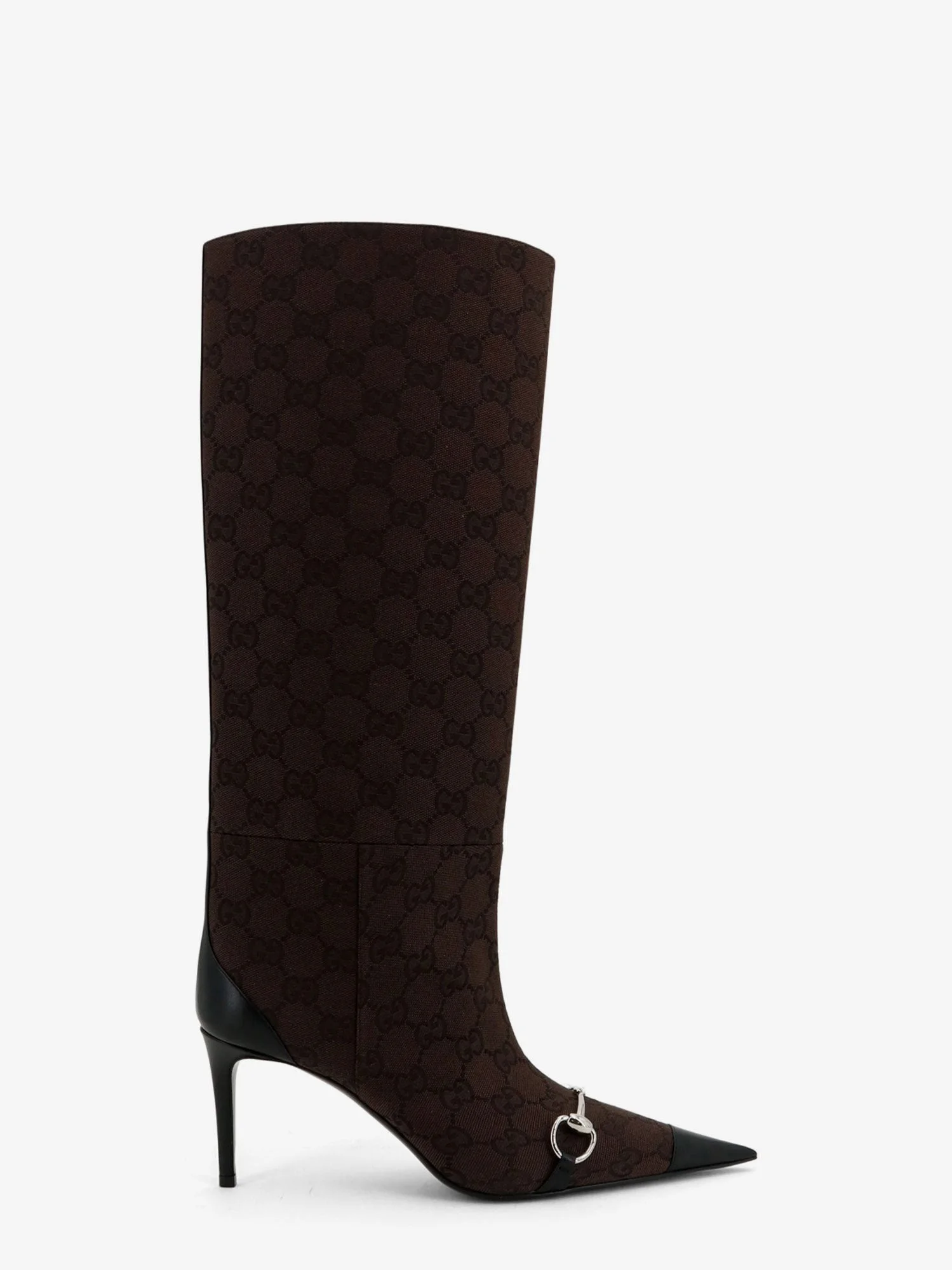 Gucci Women Boots With Iconic Gg Canvas Horsebit - 1