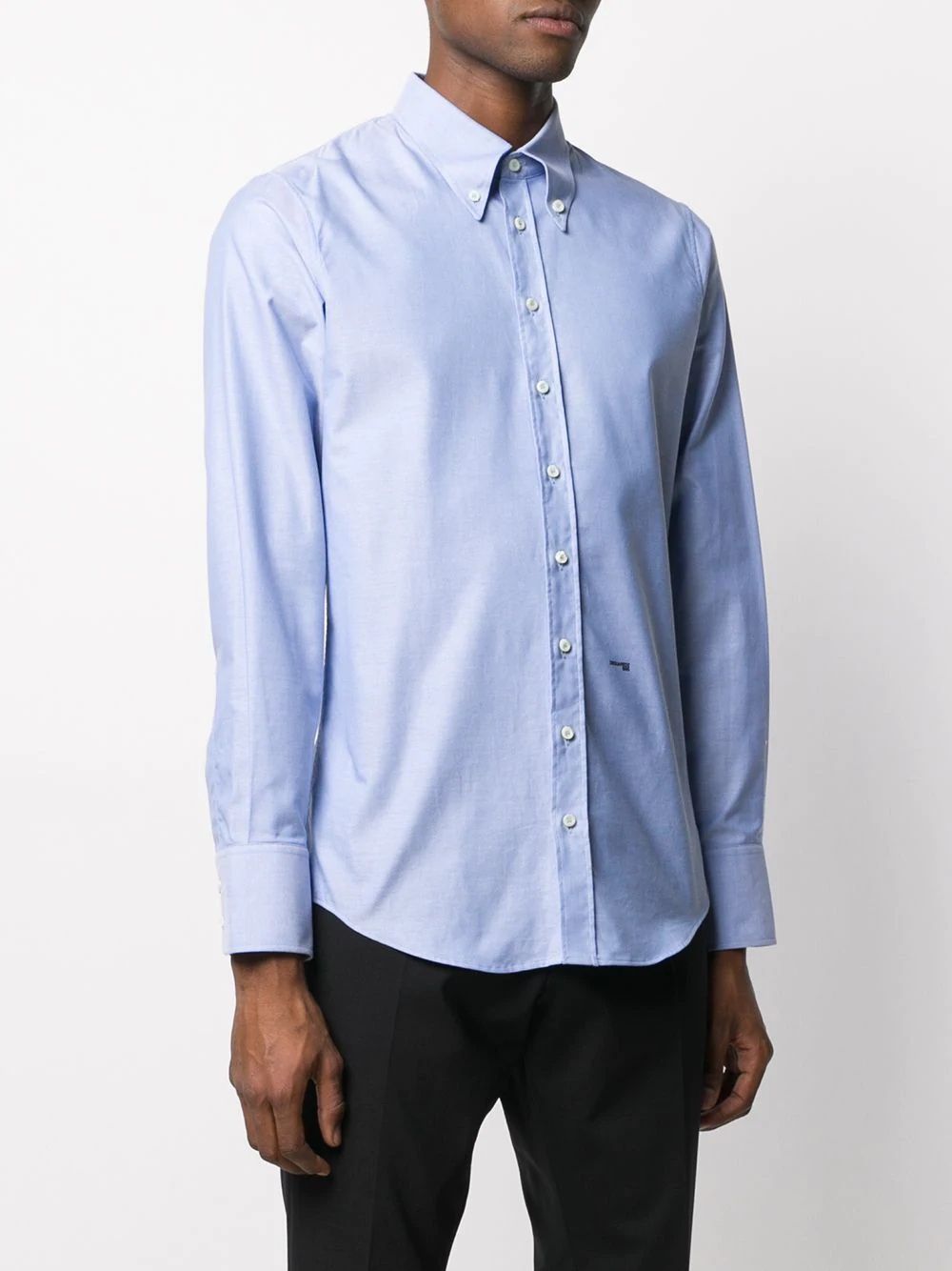 logo-embroidered button-down shirt - 3