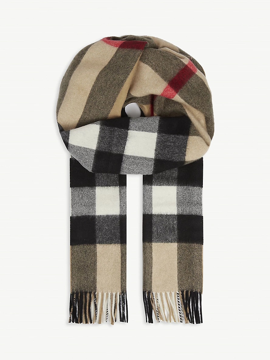 Mega checked cashmere scarf - 1