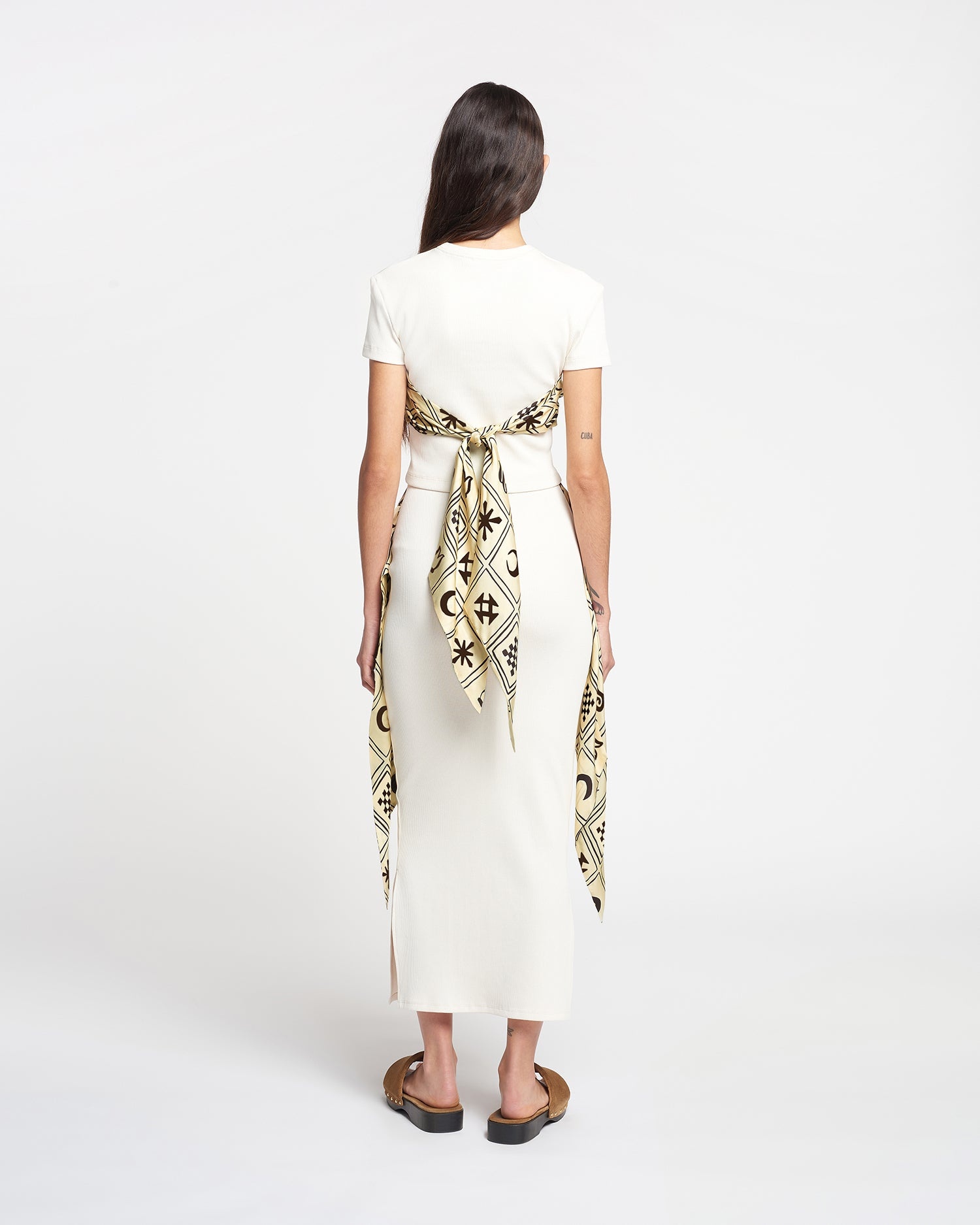 Silk-Trimmed Ribbed-Jersey Skirt - 4