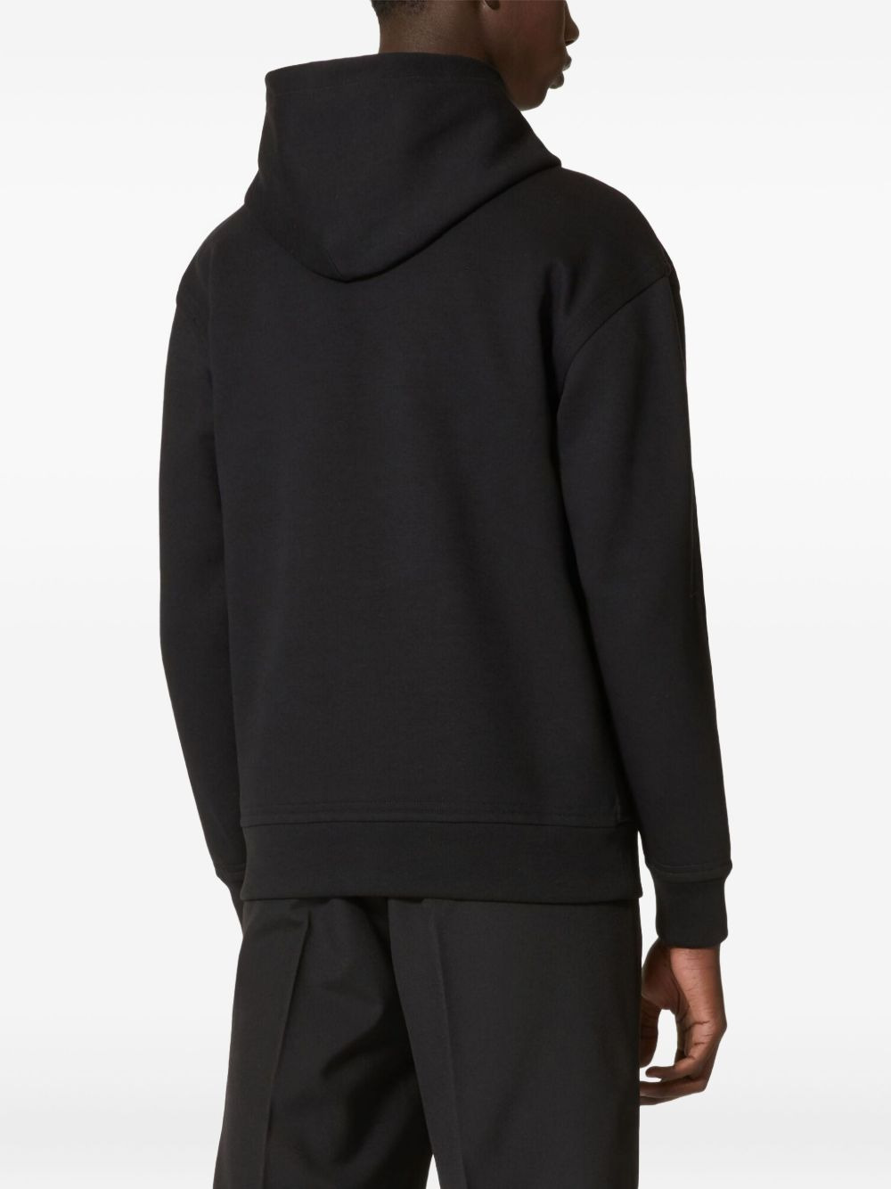logo-patch technical cotton hoodie - 4