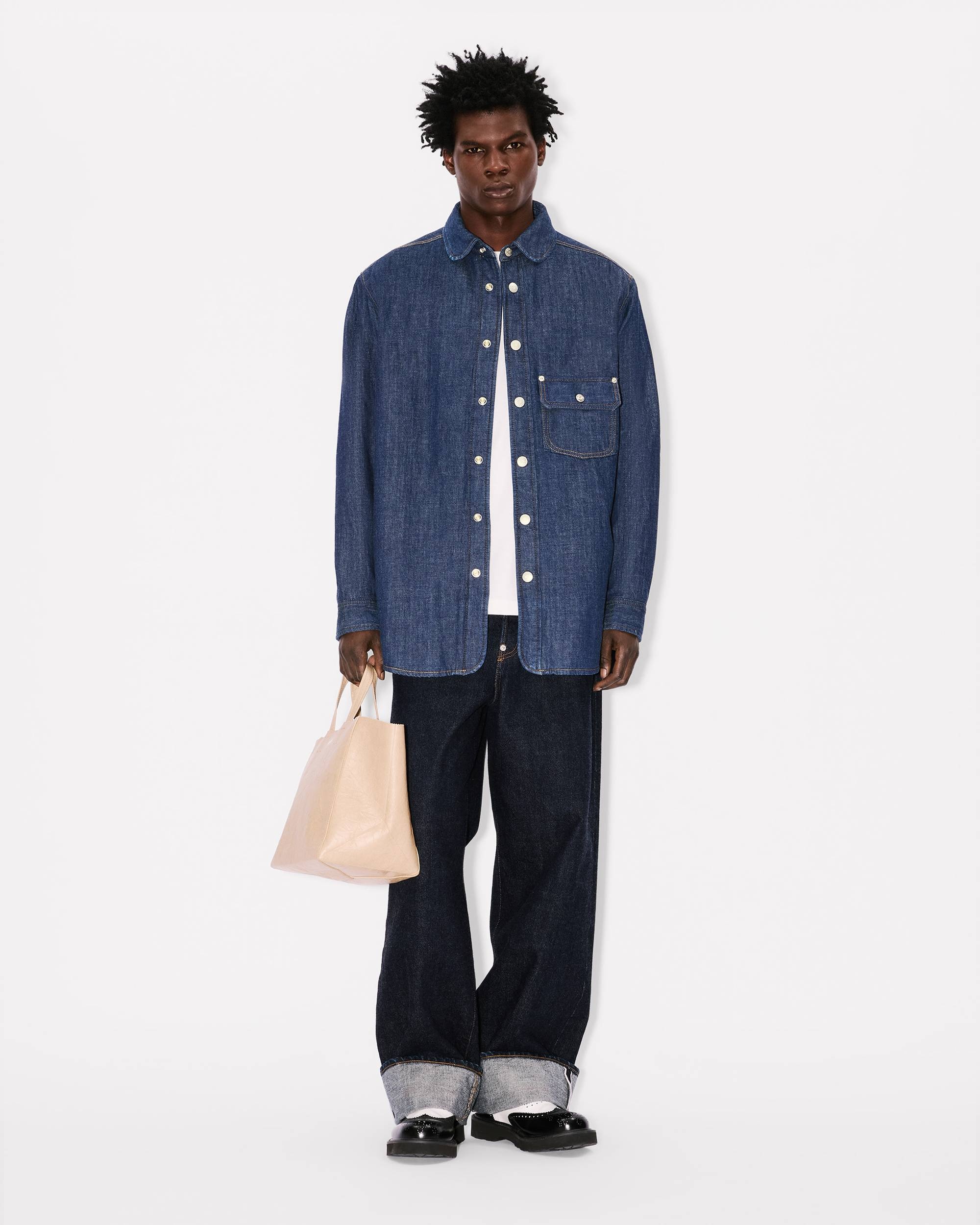 Padded overshirt in Japanese denim - 5