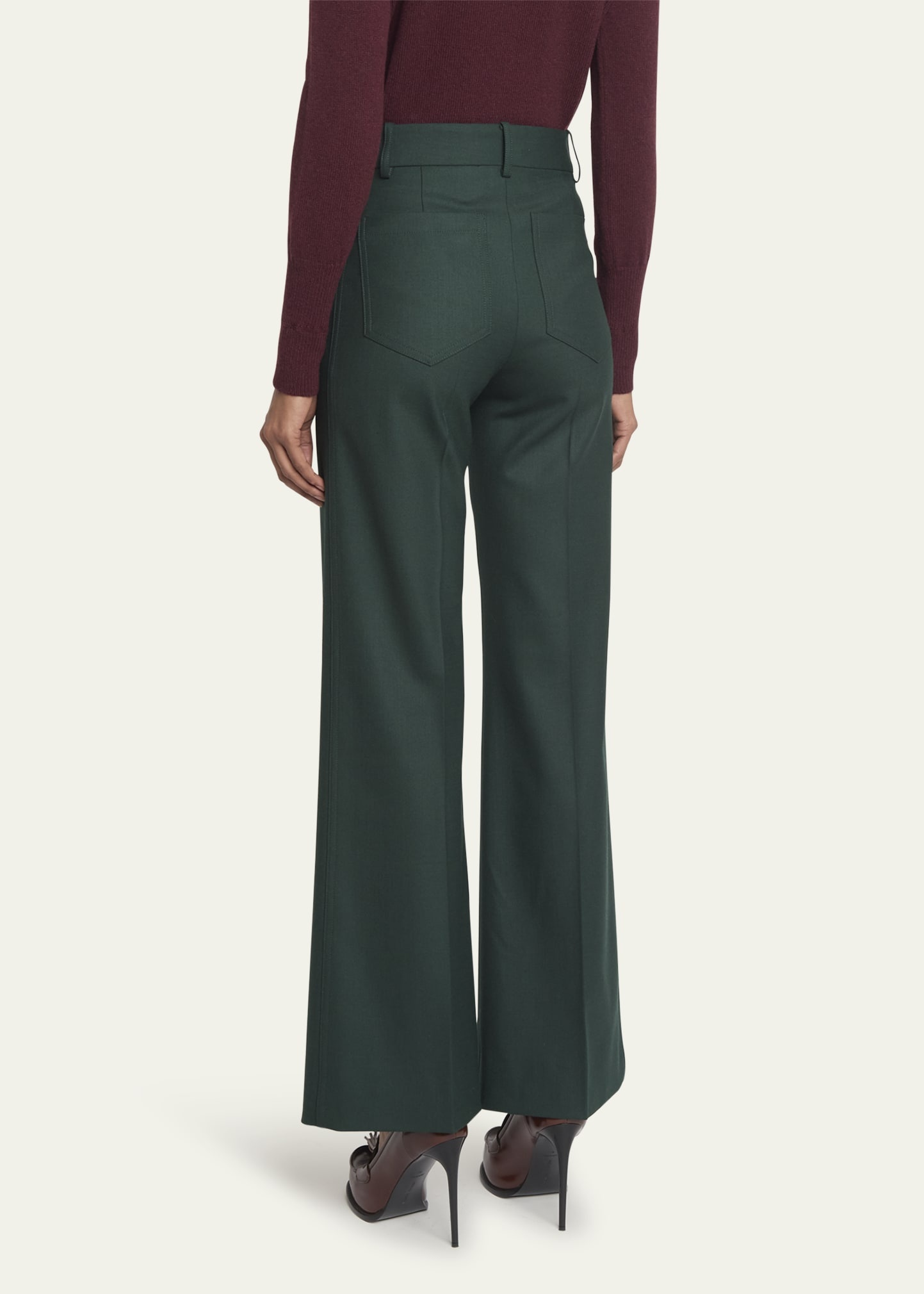 Alina Front-Pocket Wide-Leg Trousers - 3