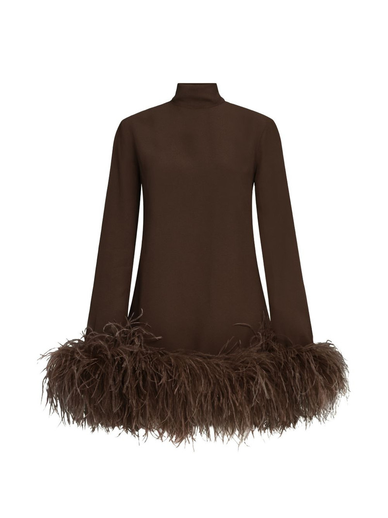 Gina feather-trim dress 1
