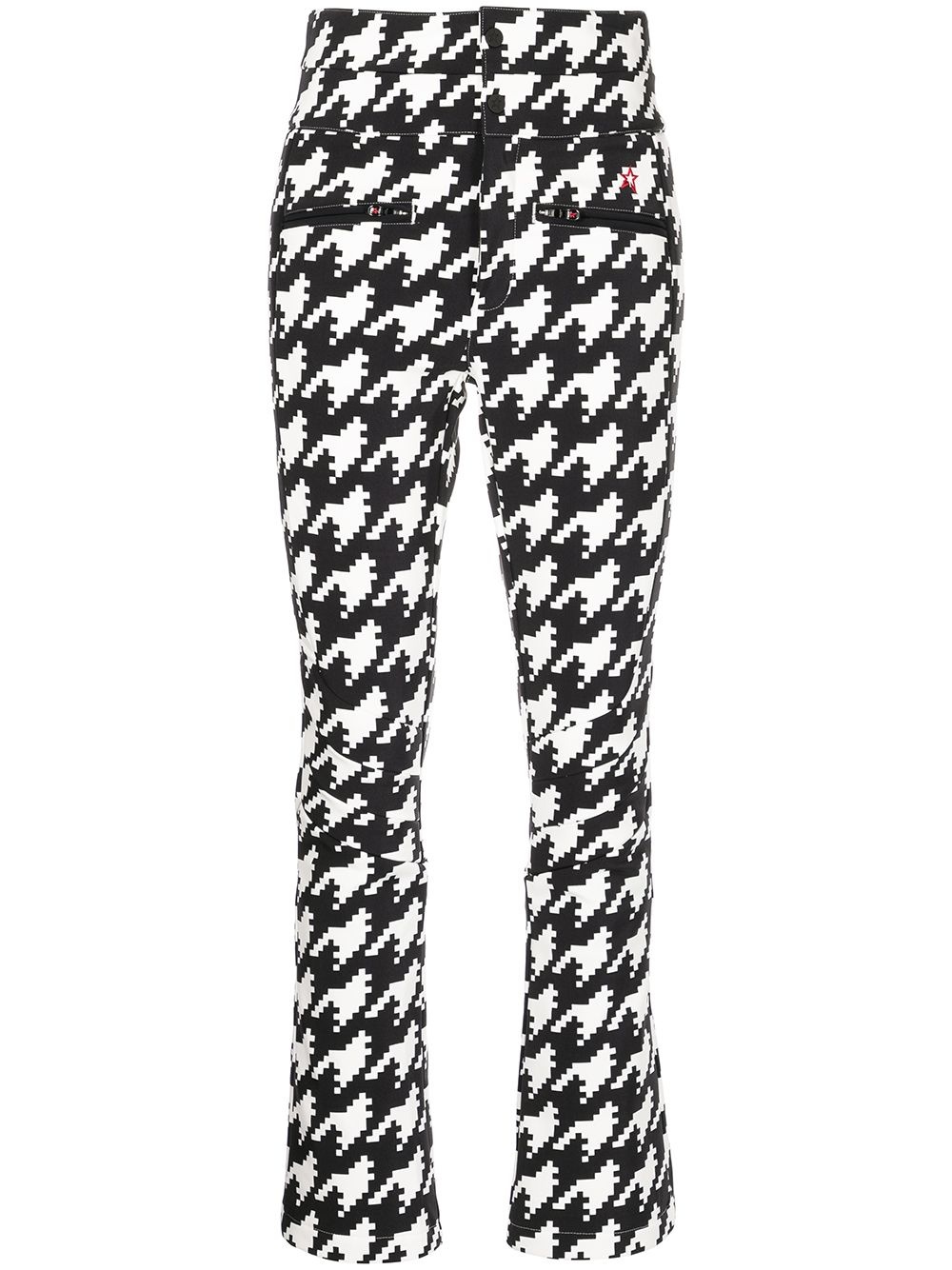 houndstooth flared trousers - 1