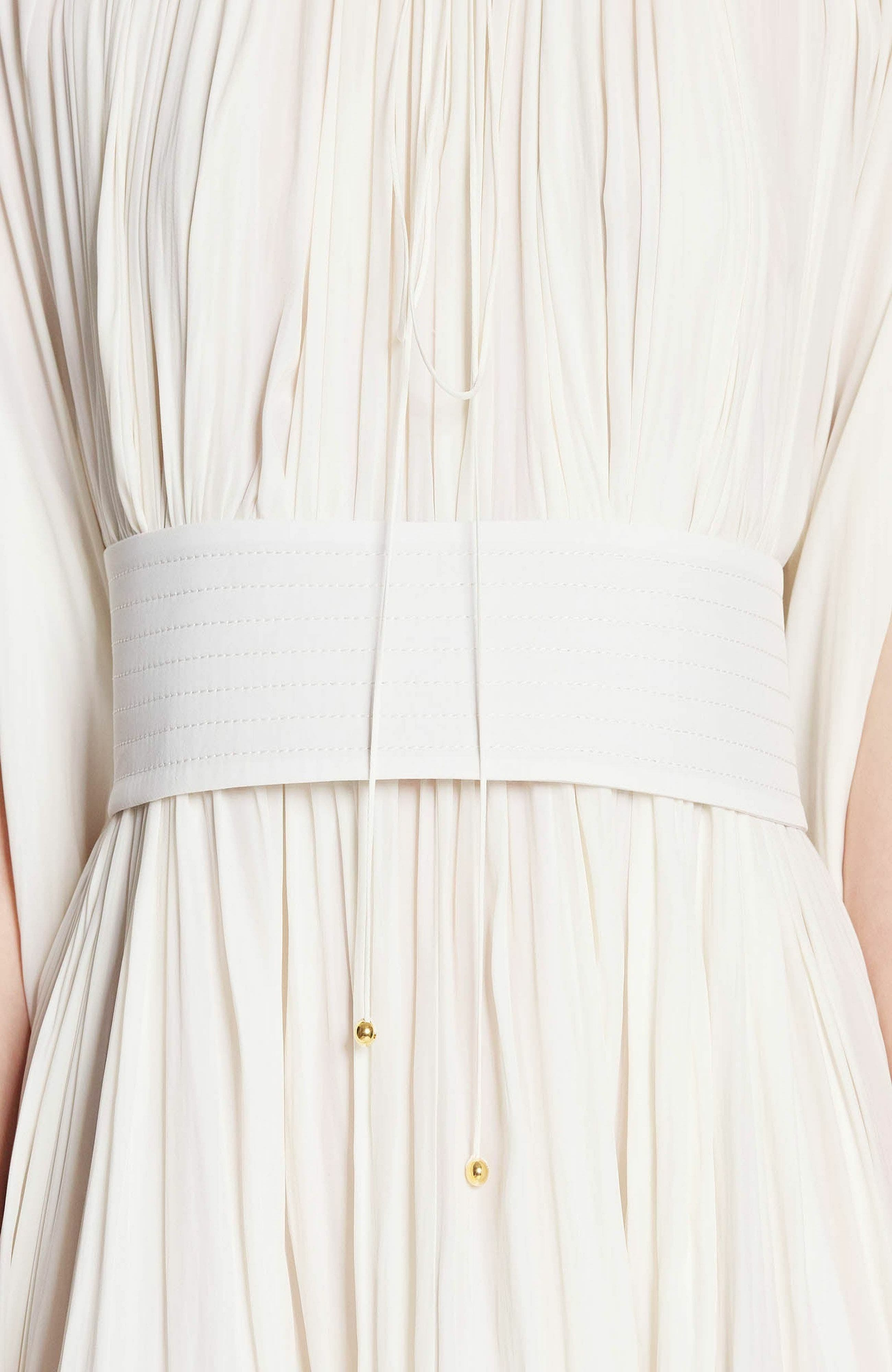 Lanvin Short Charmeuse Dress in Off White at Nordstrom - 5