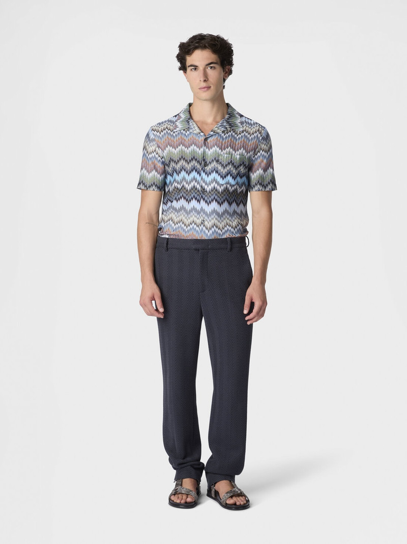 Missoni Classic trousers in cotton and viscose with tone-on-tone zigzag pattern outlook