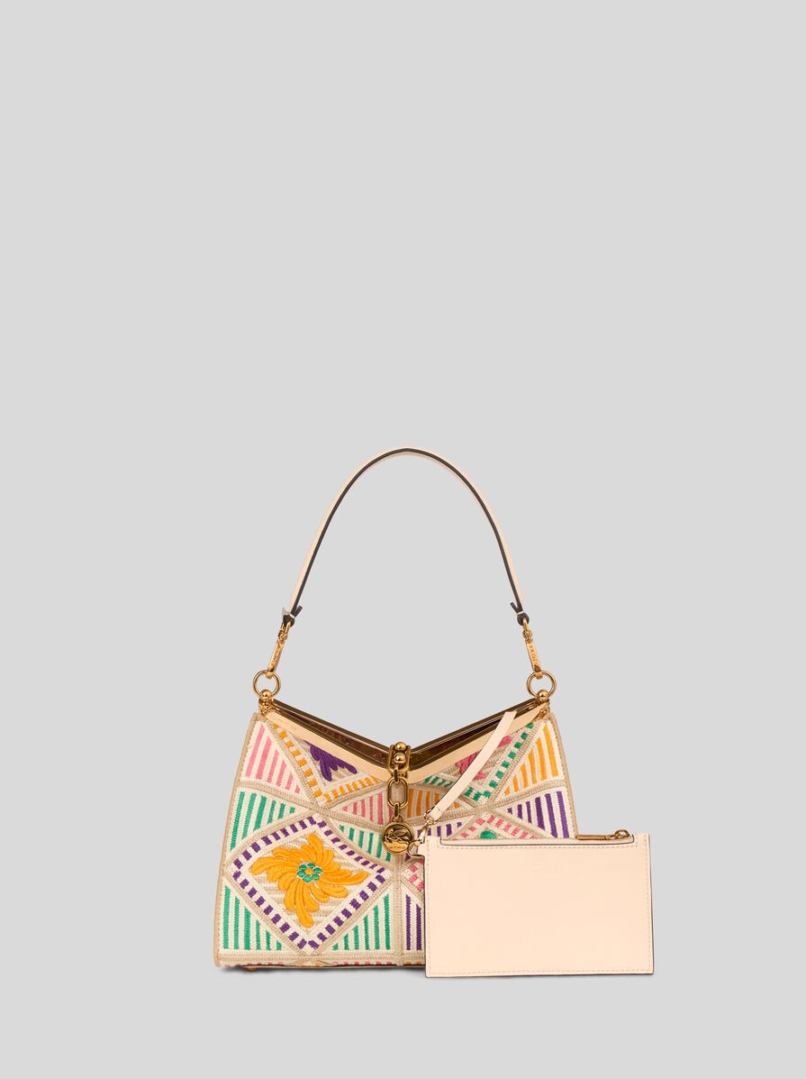 MEDIUM VELA BAG WITH ALL-OVER FLORAL EMBROIDERY - 2