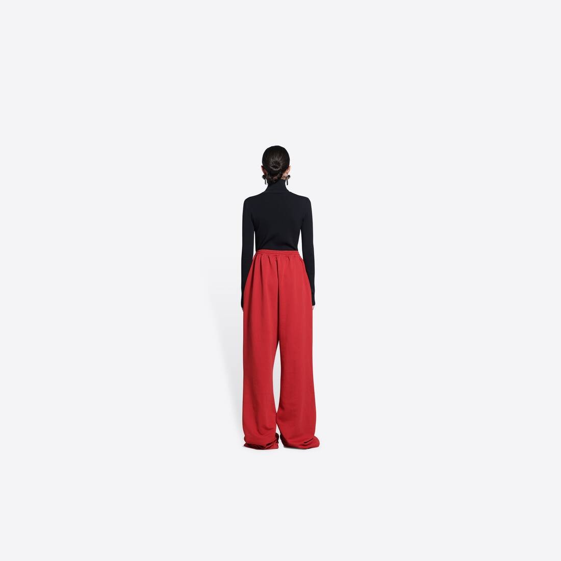 Women's Baggy Pants in Red - 5