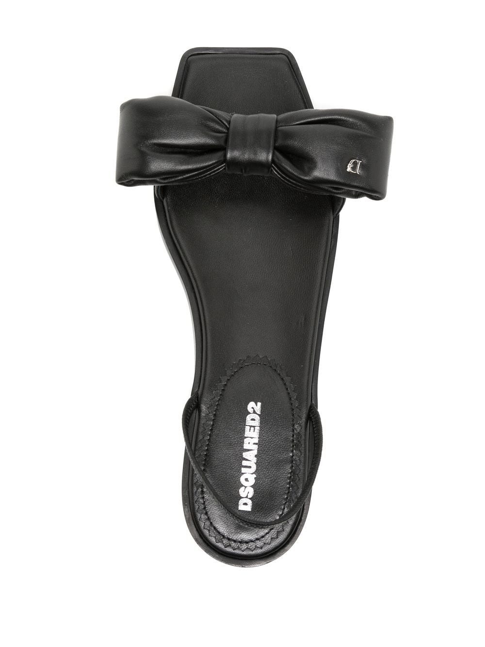 leather bow sandals - 4