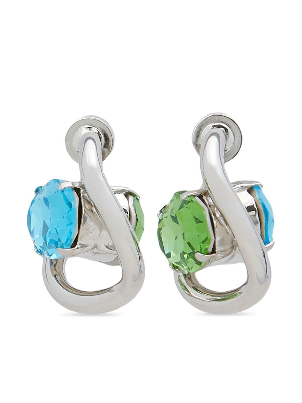 crystal-embellished hoop earrings - 1