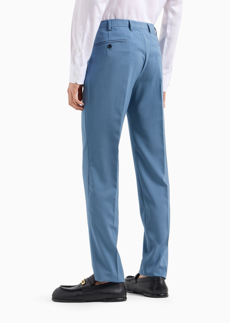 Trousers in natural stretch tropical light wool 3