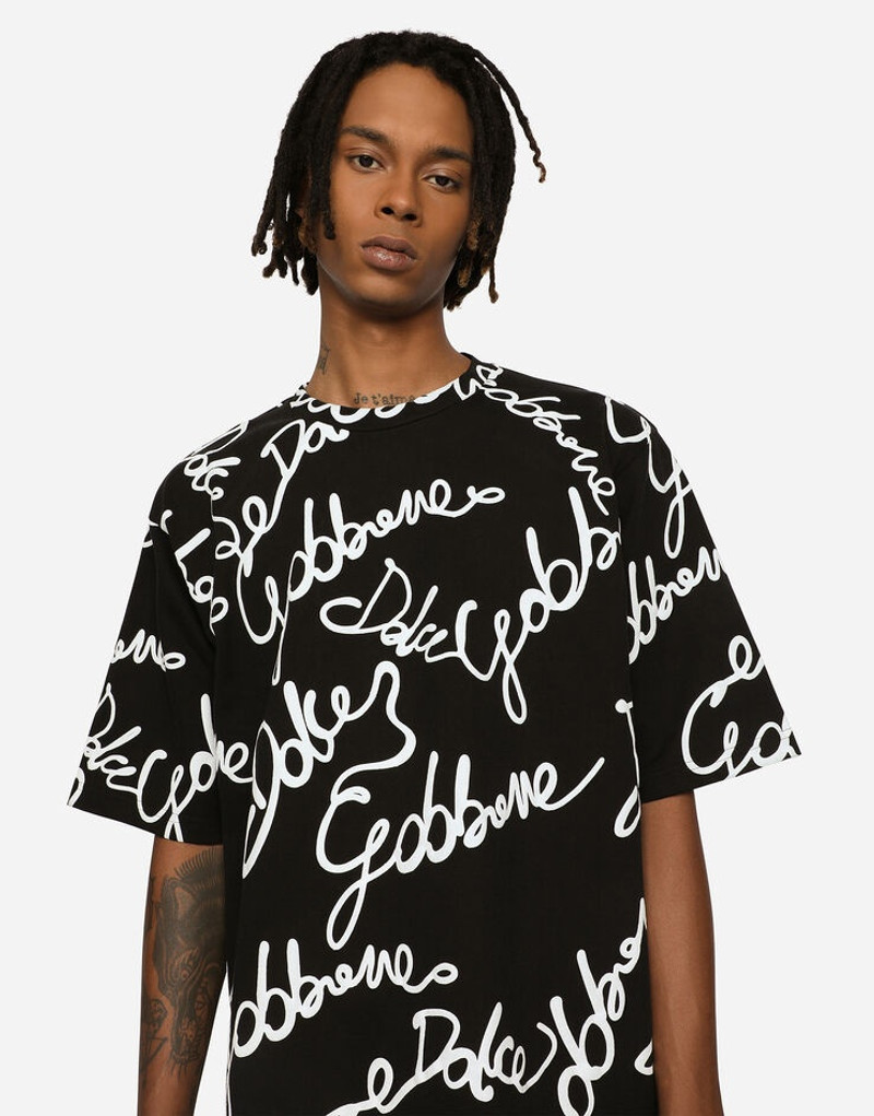 Dolce & Gabbana Jersey T-shirt with rubberized Dolce&Gabbana logo outlook