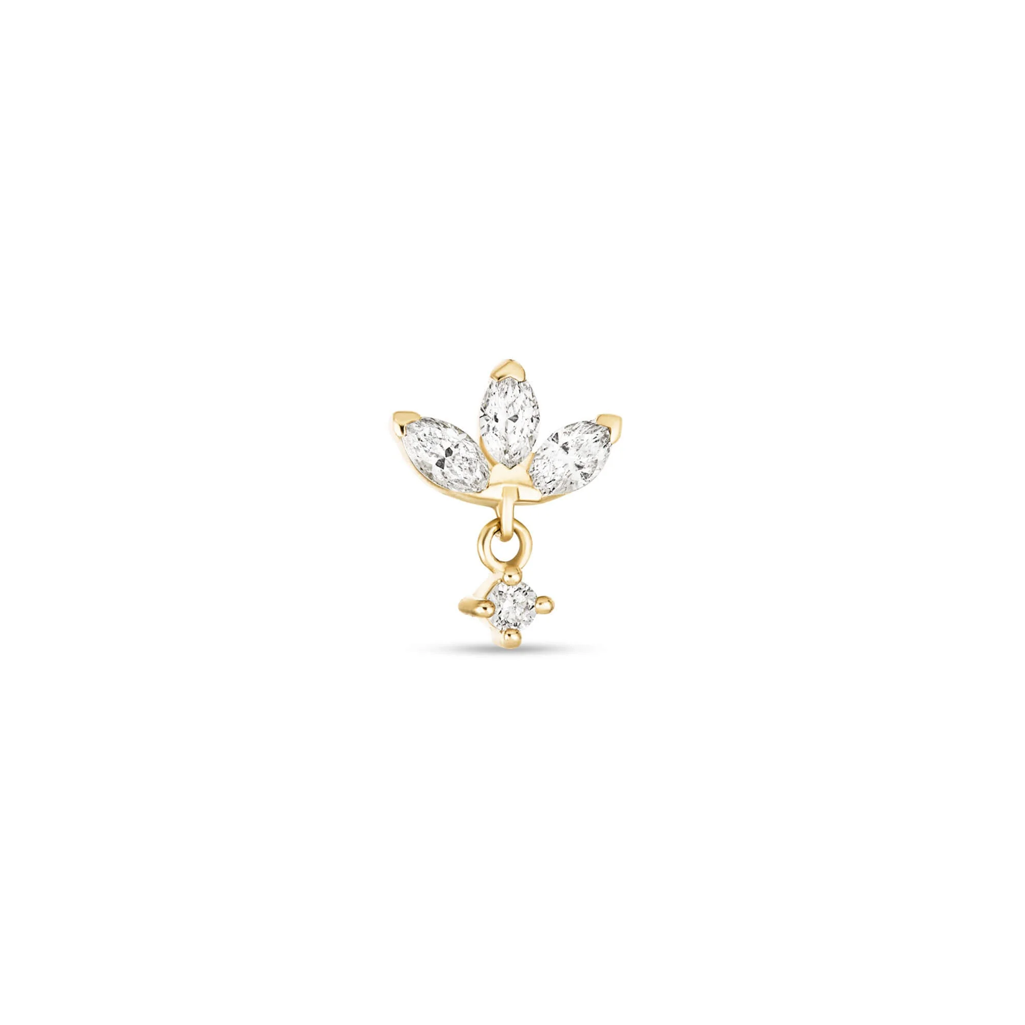 LAB-Created Diamond Fleur Push Pin Flat Back - 1