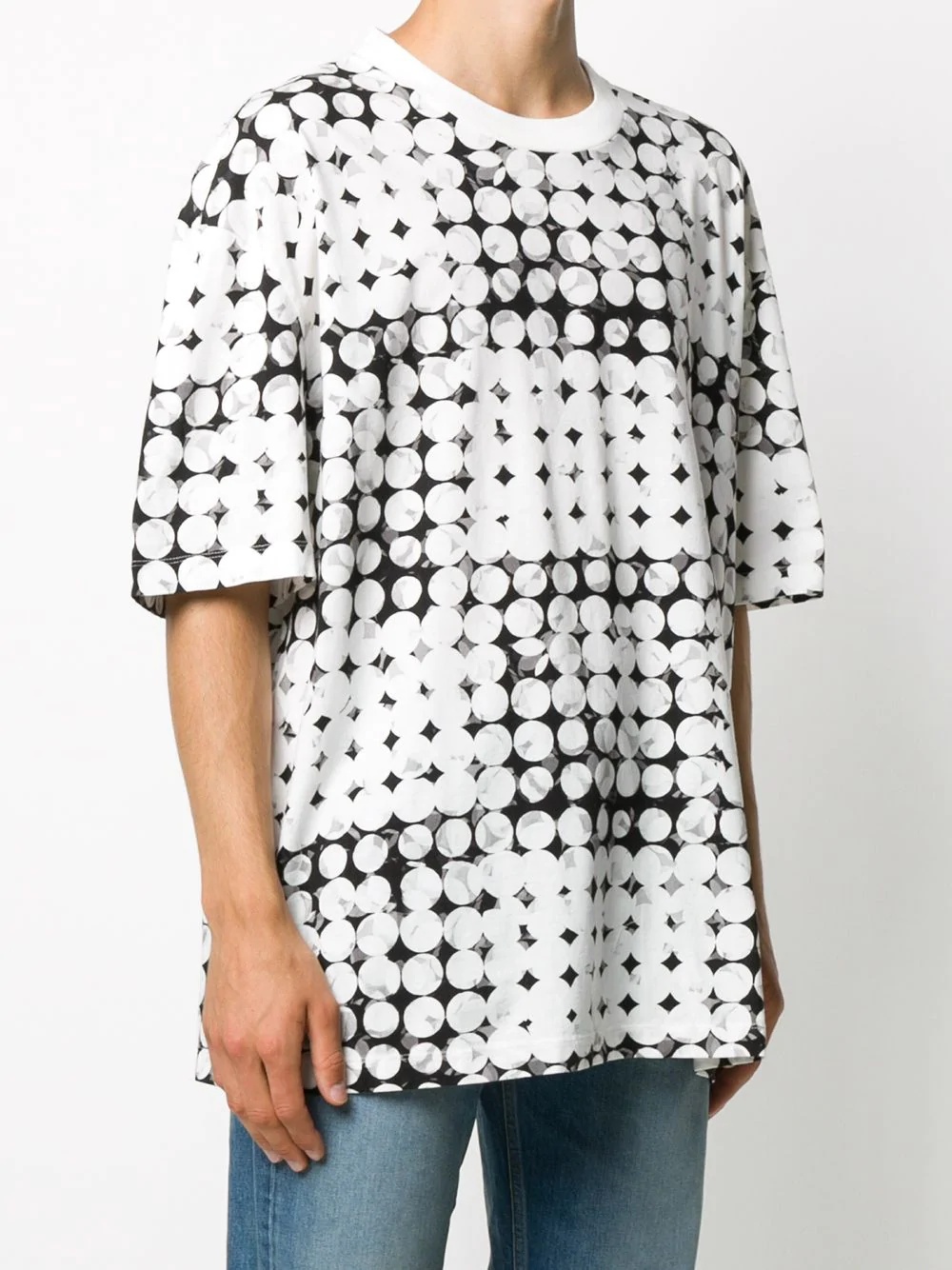 polka dot graphic print T-shirt - 3