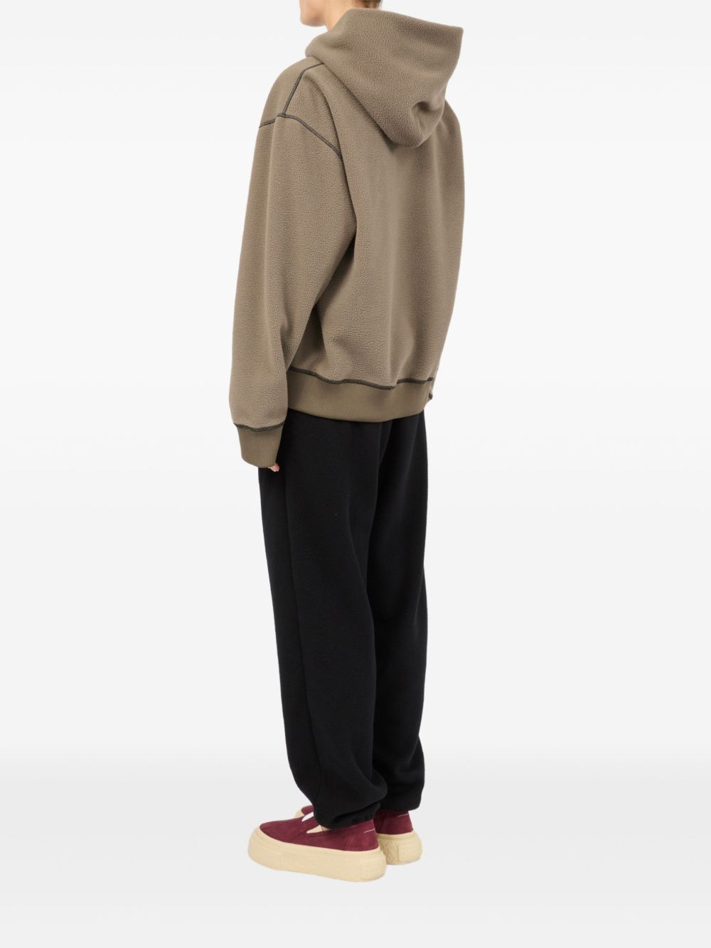 slogan-embroidered hoodie - 4