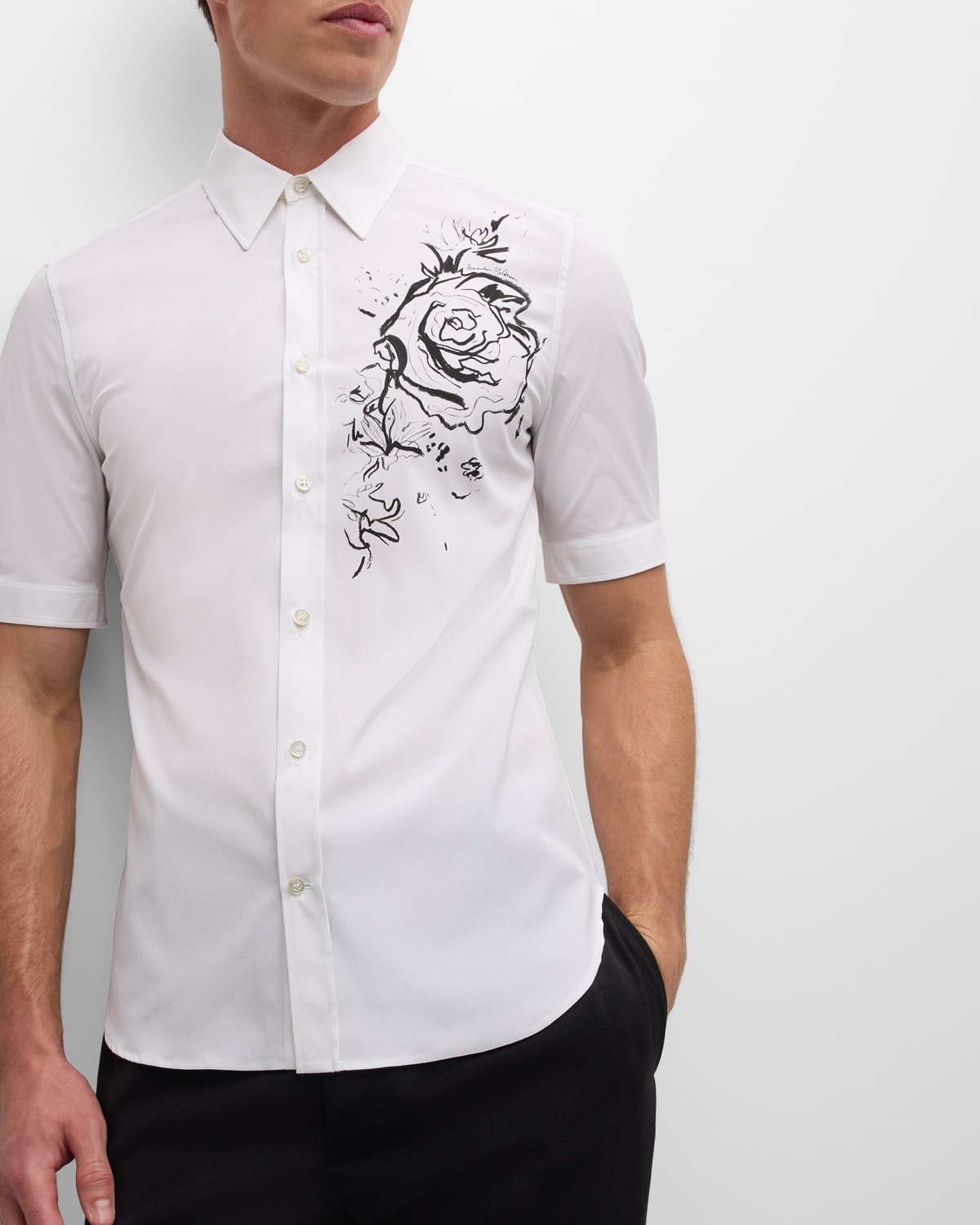 Men's Wax Floral-Print Dress Shirt - 6