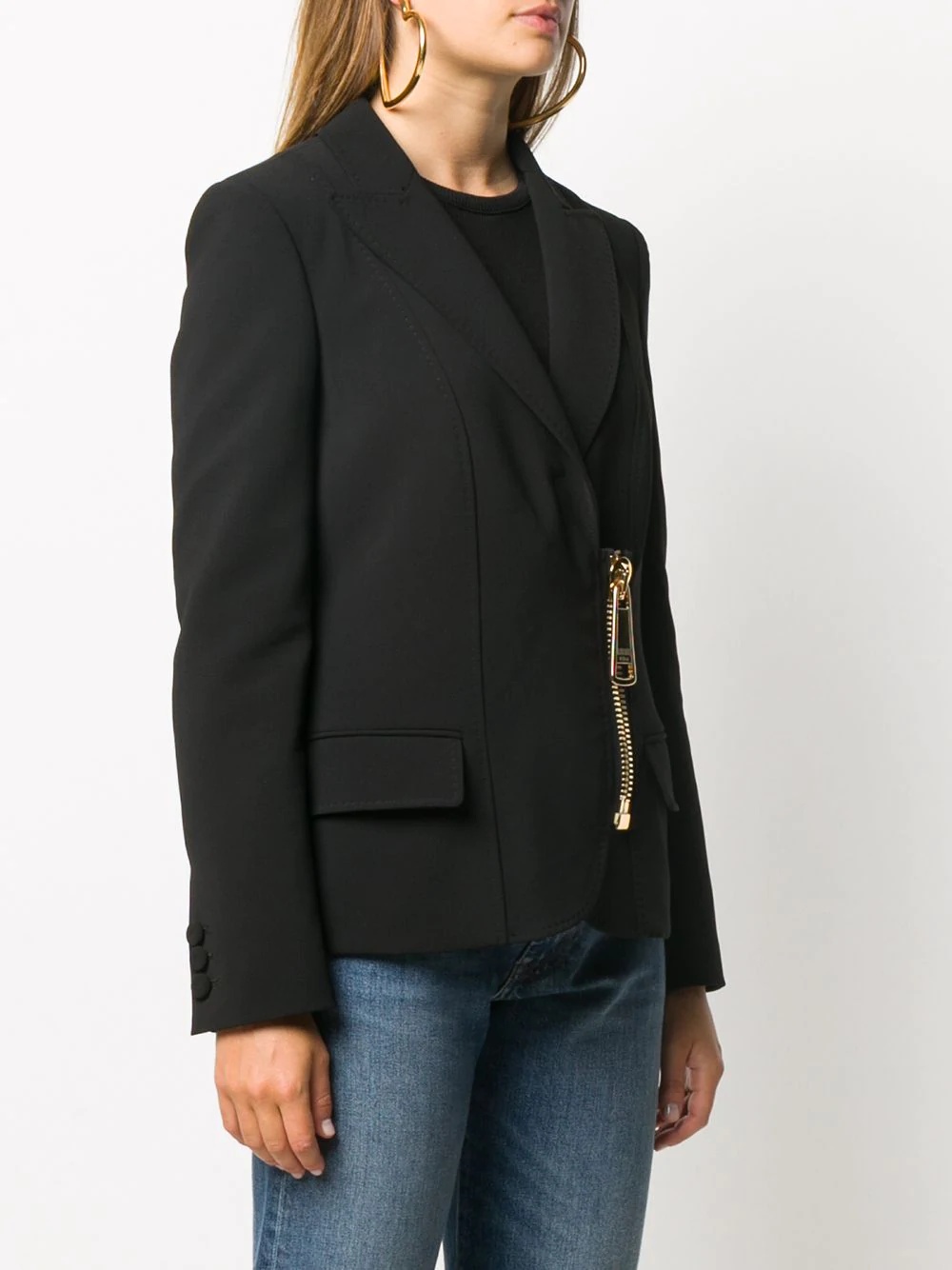 zipped fitted blazer - 3