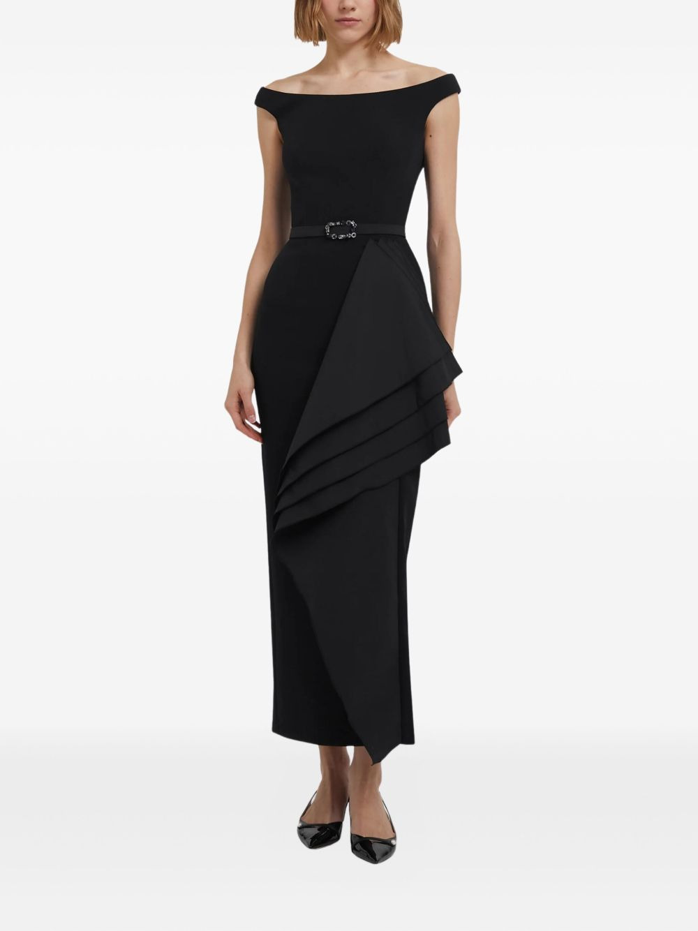 Bardot draped dress - 2