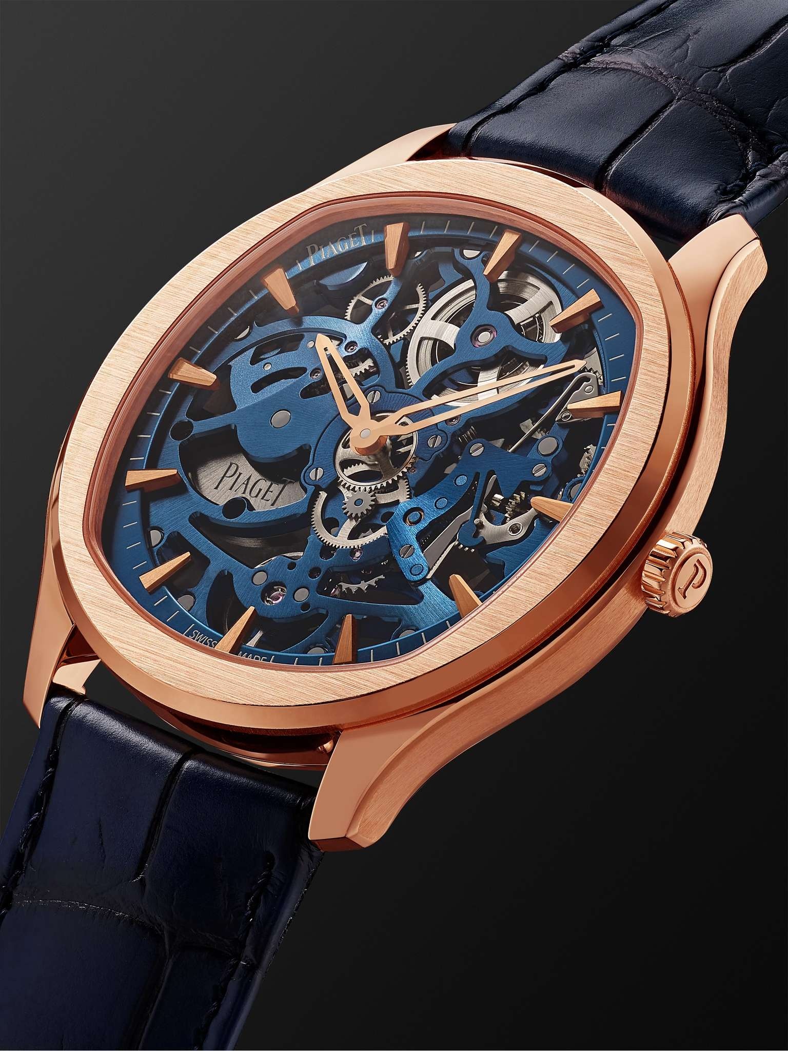 Polo Skeleton Automatic 42mm 18-Karat Pink Gold and Alligator Watch, Ref. No. G0A46009 - 4