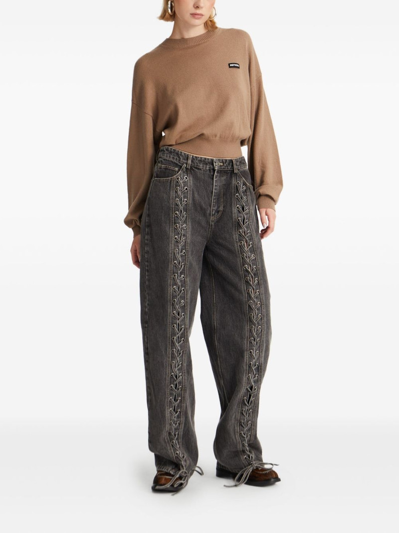 ROTATE crew-neck merino-cashmere sweater outlook