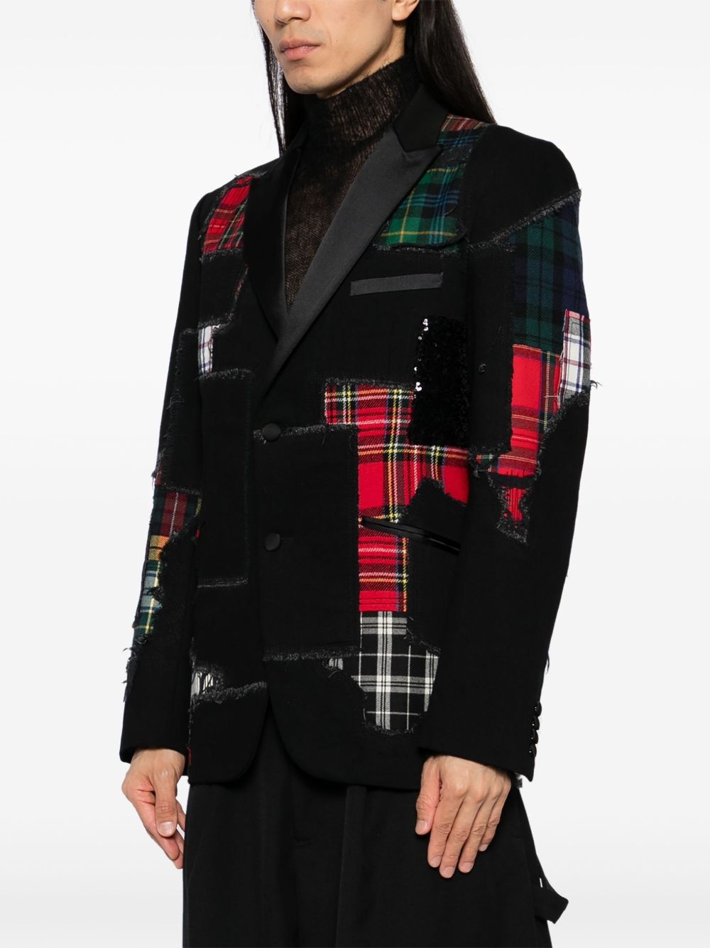 patchwork blazer - 3
