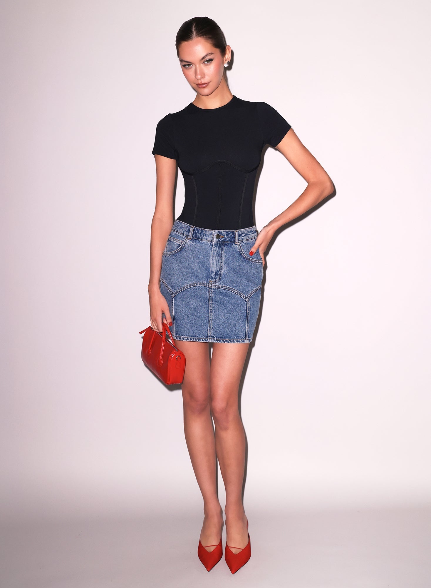 Denim Garter Skirt - 4