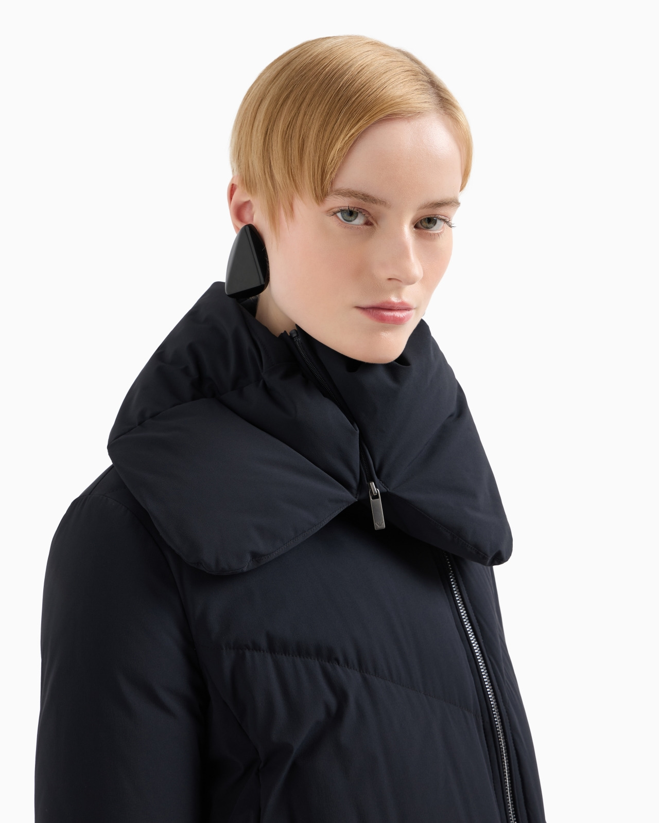 ASV water-repellent 3/4 down jacket in quilted nylon with recycled down - 5