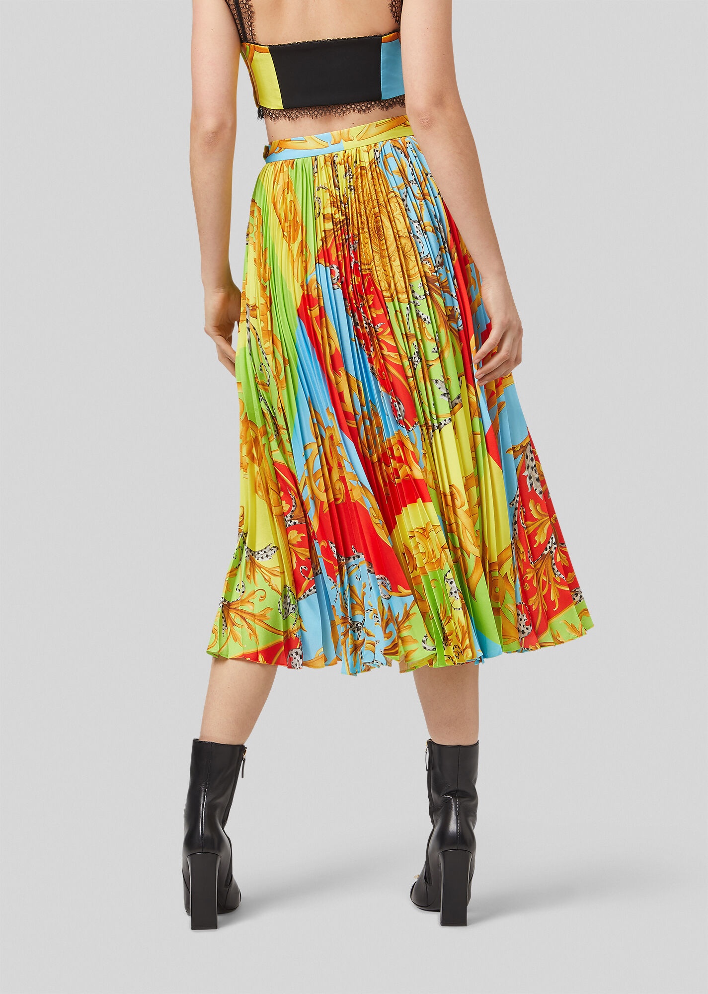 Summer Capsule Print Pleated Midi Skirt - 3