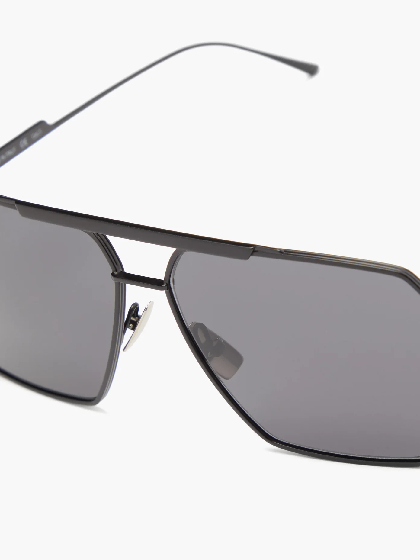 Double-bridge aviator metal sunglasses - 2