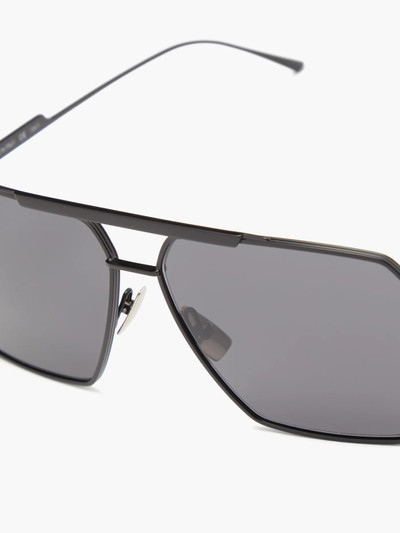 Bottega Veneta Double-bridge aviator metal sunglasses outlook