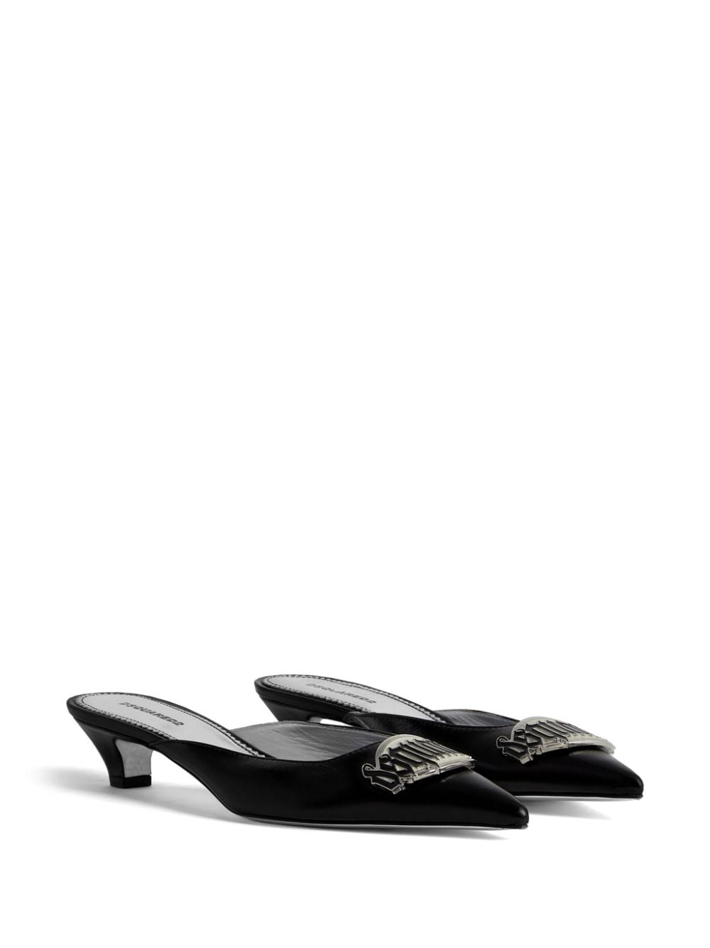 35mm logo-plaque leather mules - 2