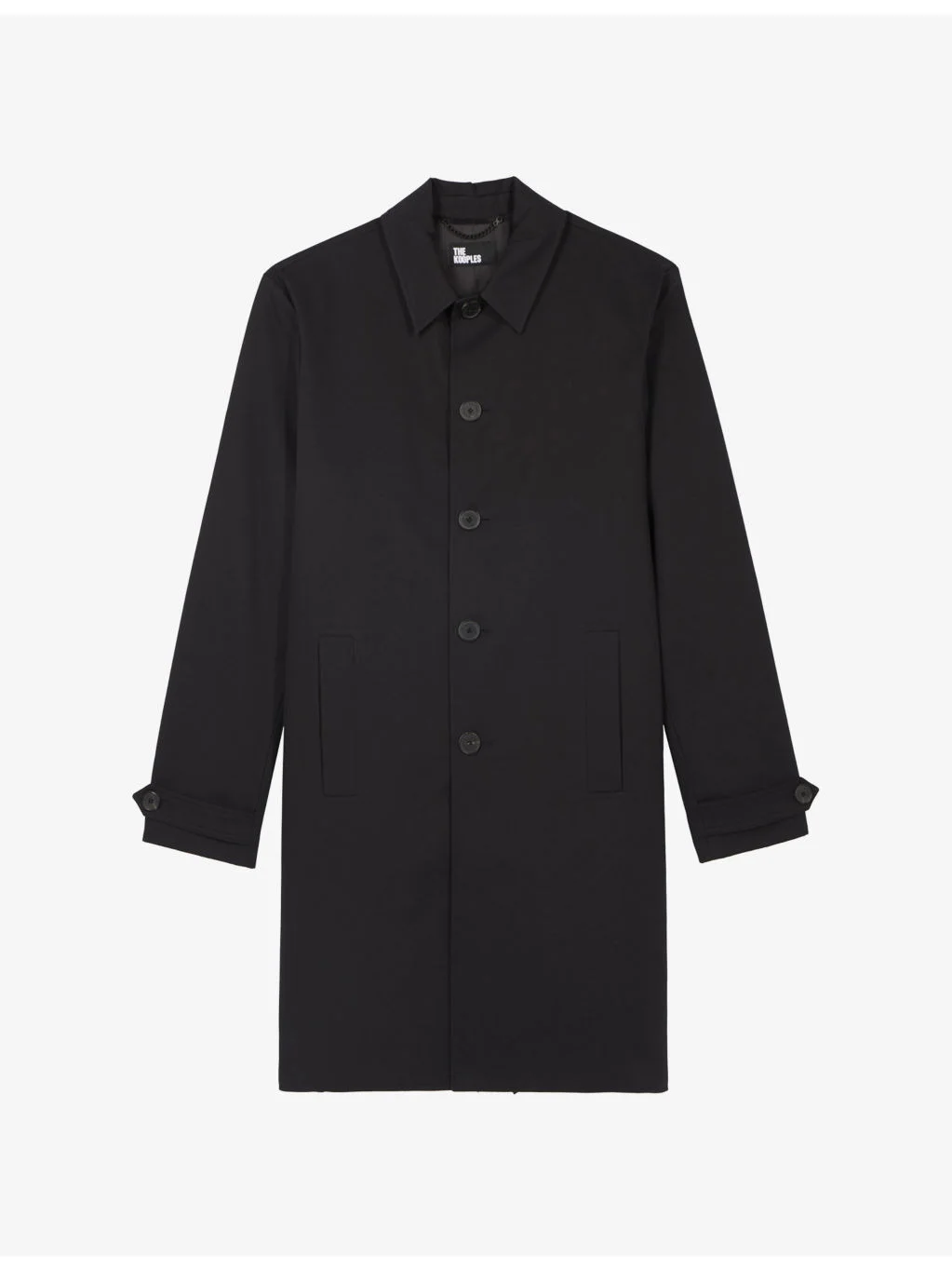 Single-Breasted Regular-Fit Cotton Trench Coat - 1