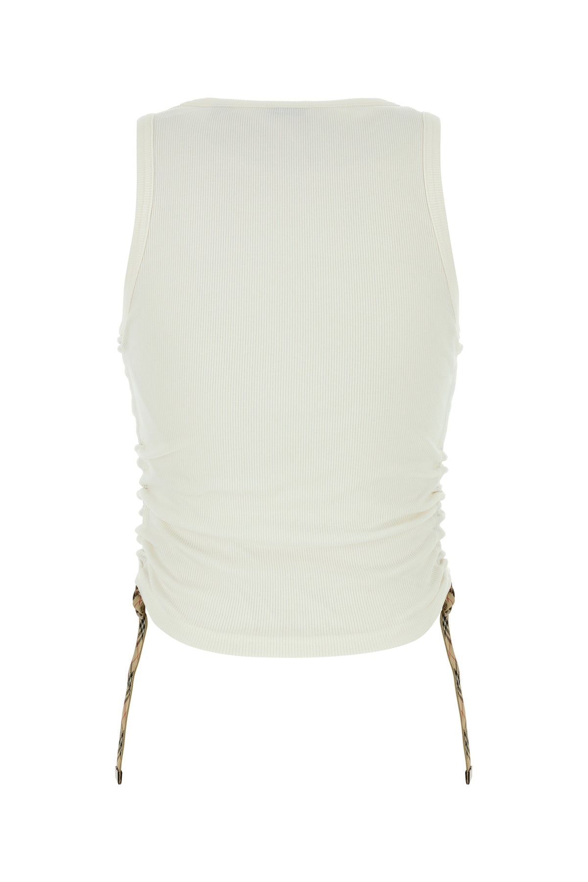 White stretch cotton tank top - 2